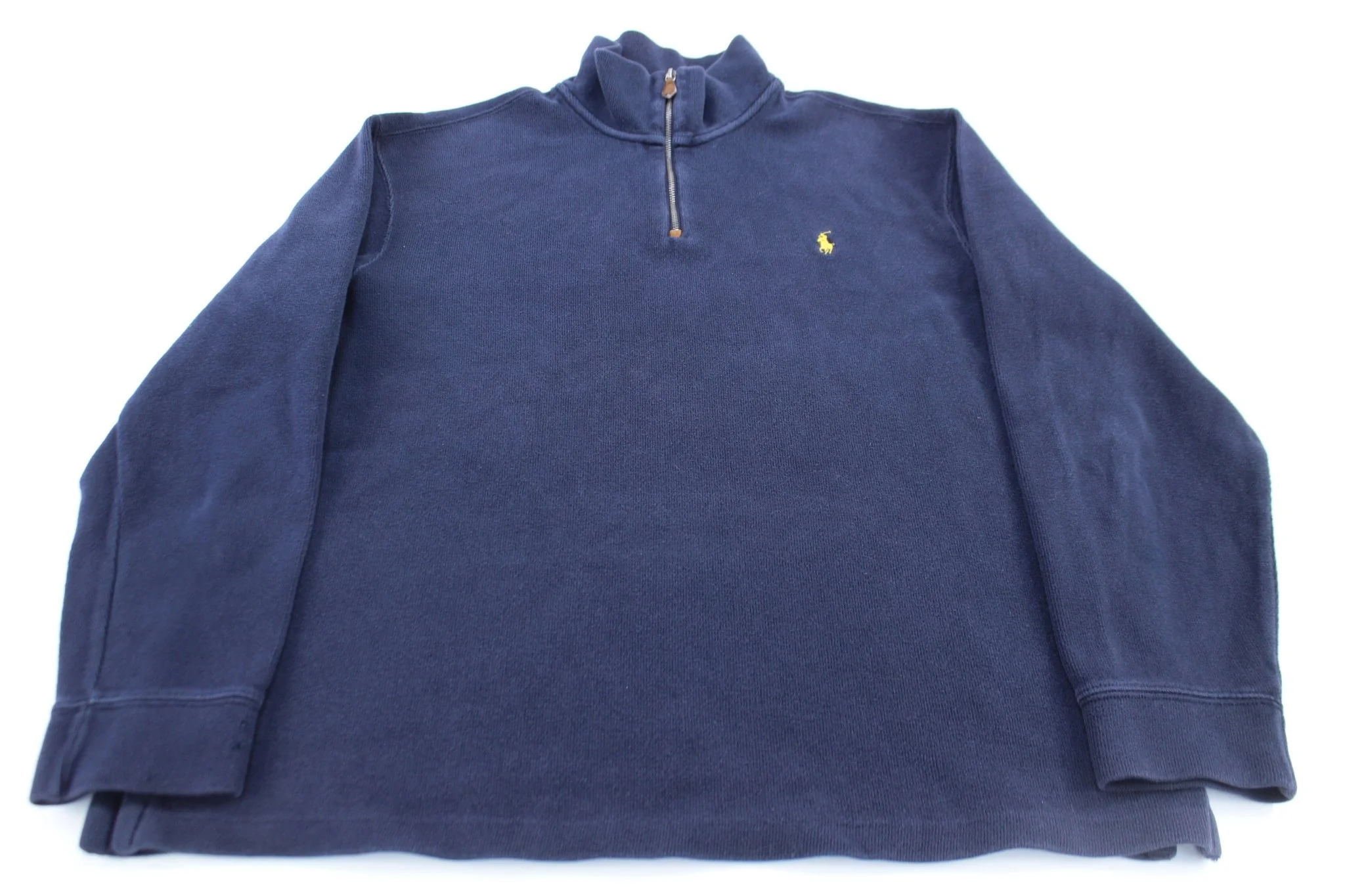 Polo by Ralph Lauren Embroidered Logo Blue Quarter Zip Sweater