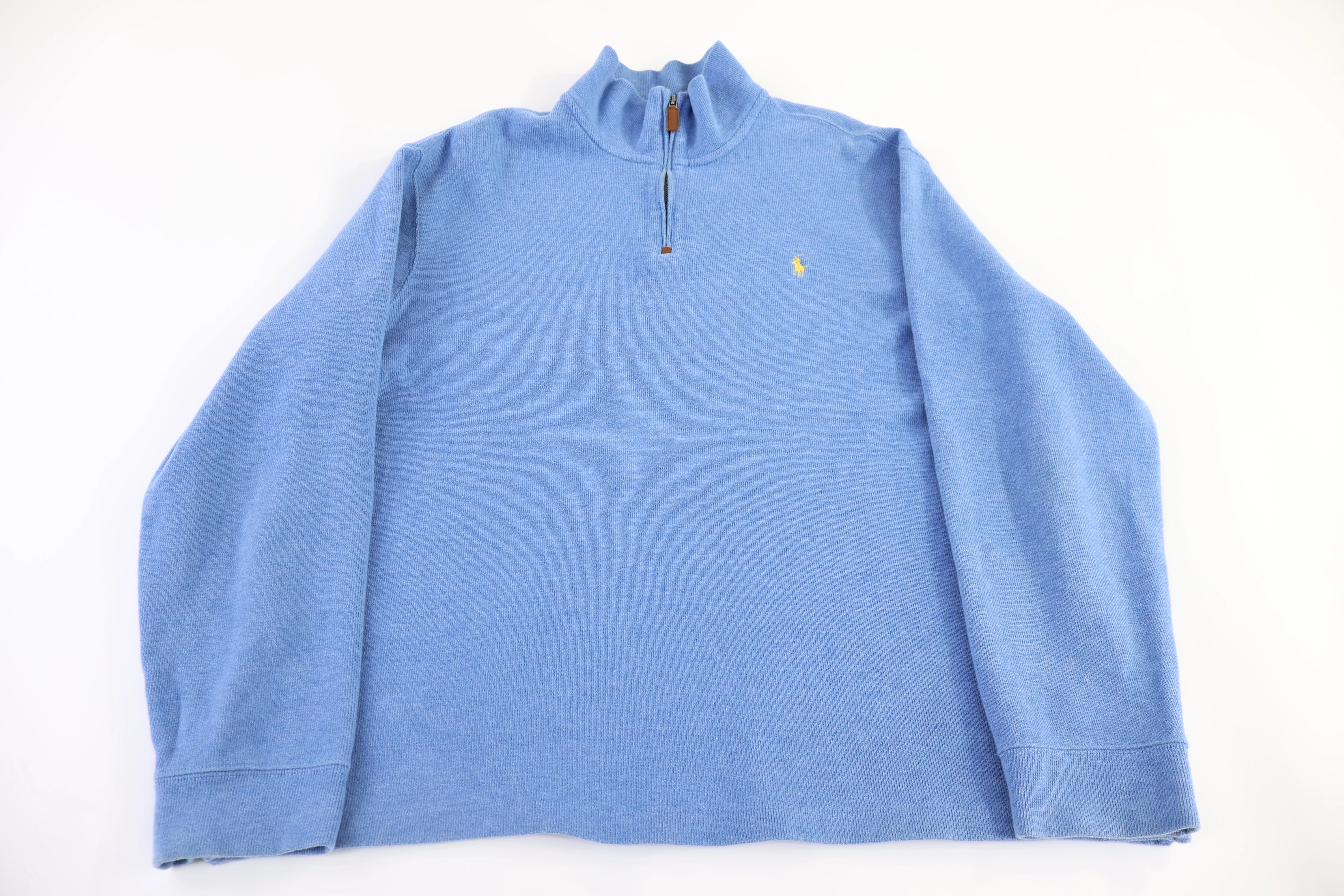 Polo by Ralph Lauren Embroidered Logo Blue Quarter Zip Sweater