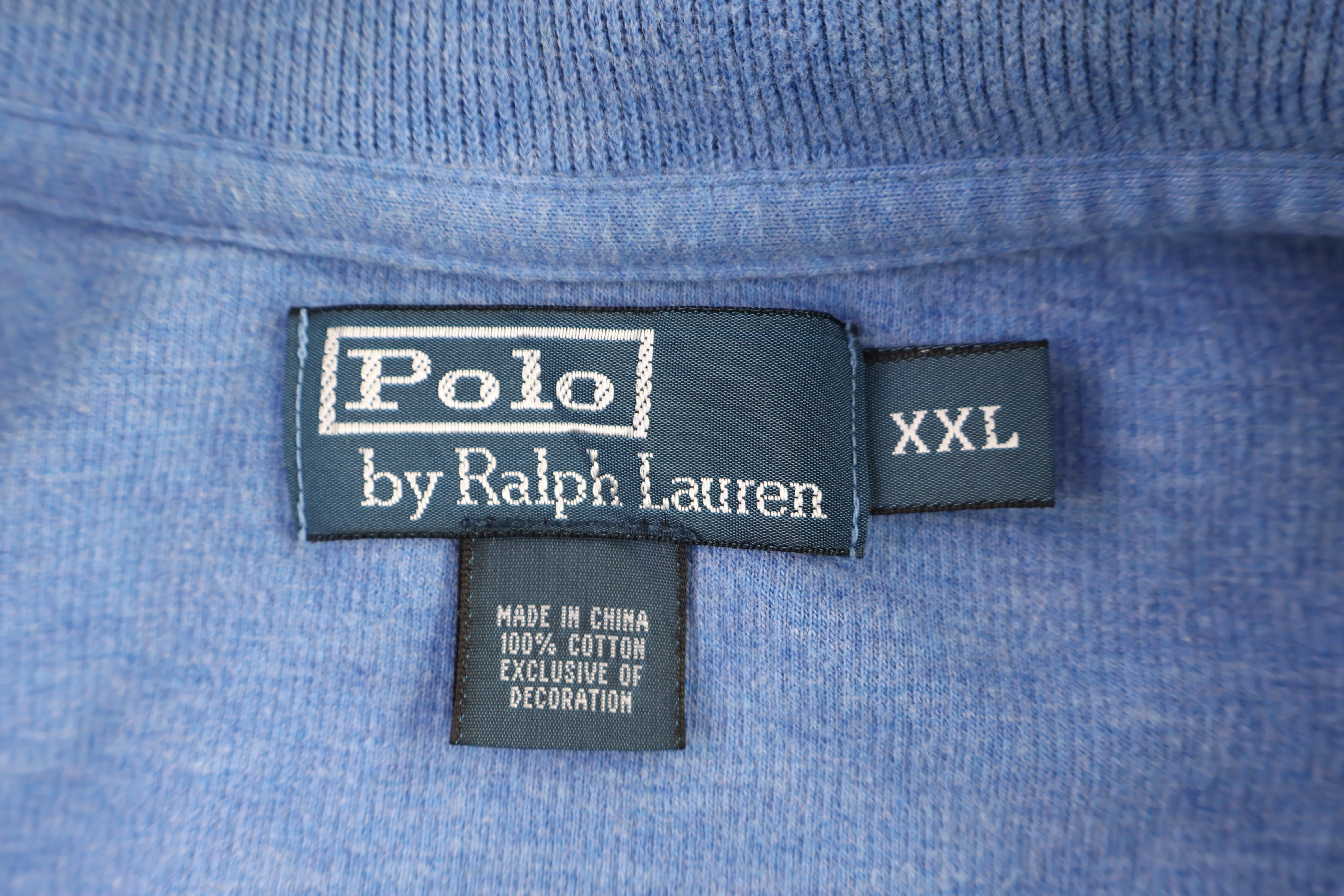 Polo by Ralph Lauren Embroidered Logo Blue Quarter Zip Sweater - Image 3