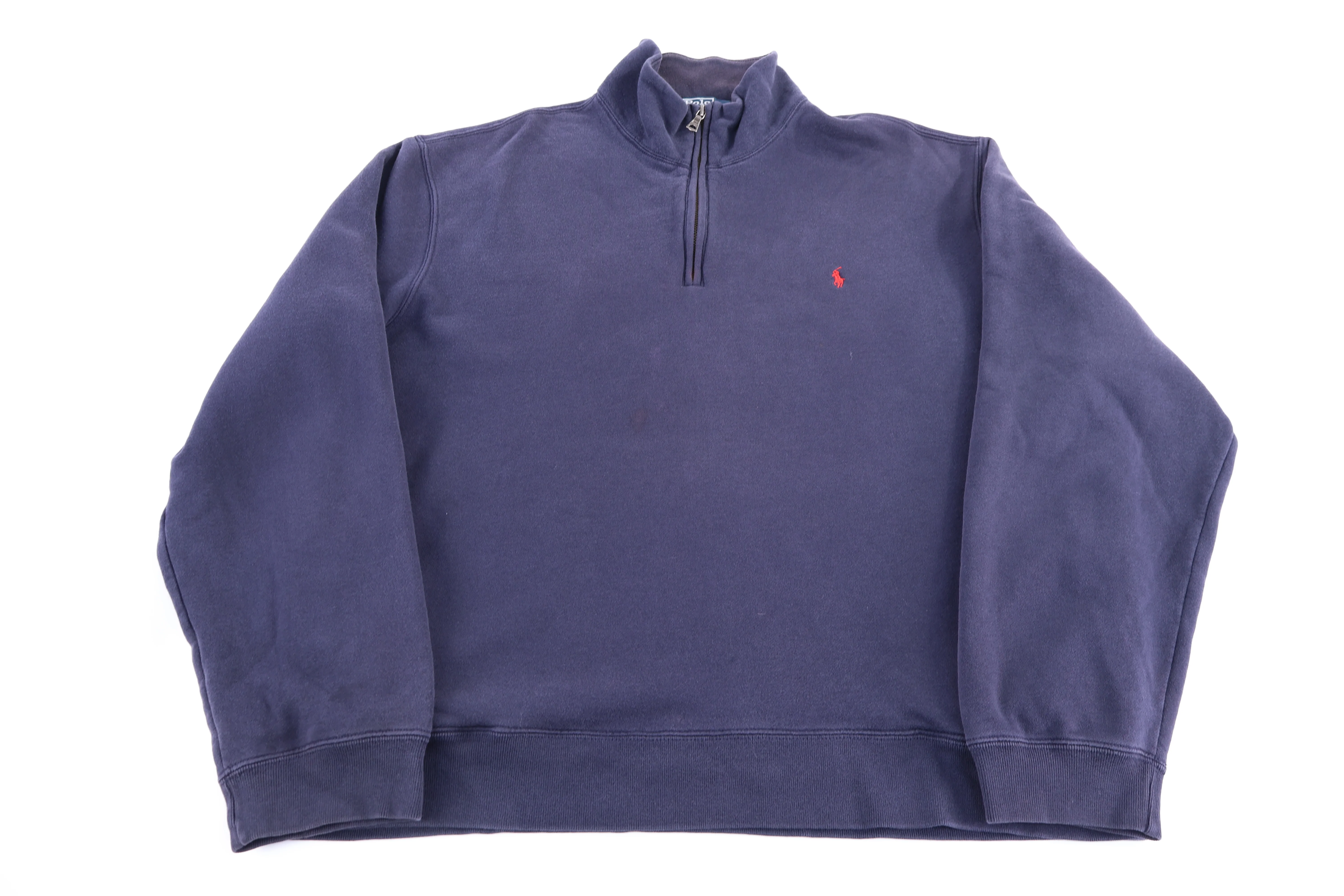 Polo by Ralph Lauren Embroidered Logo Blue Quarter Zip Sweater