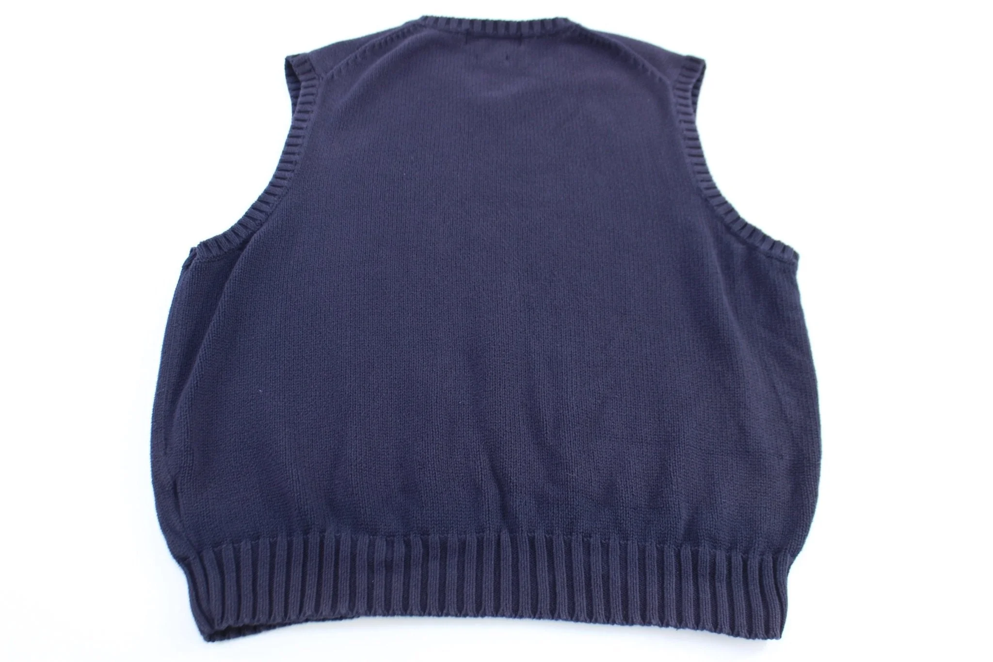 Polo by Ralph Lauren Embroidered Logo Blue Sweater Vest - Image 2