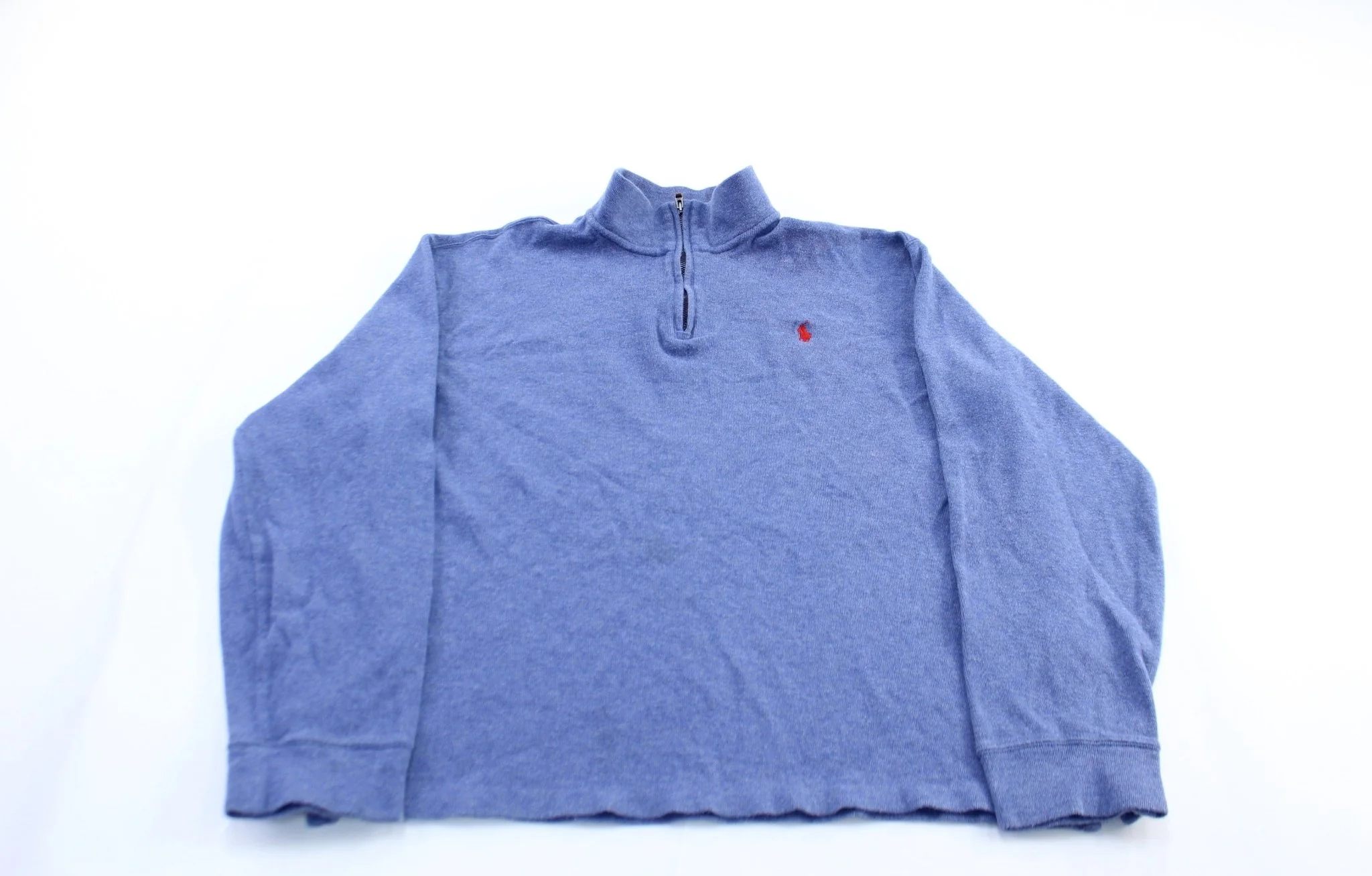 Polo by Ralph Lauren Embroidered Logo Blue Zip Up Sweater