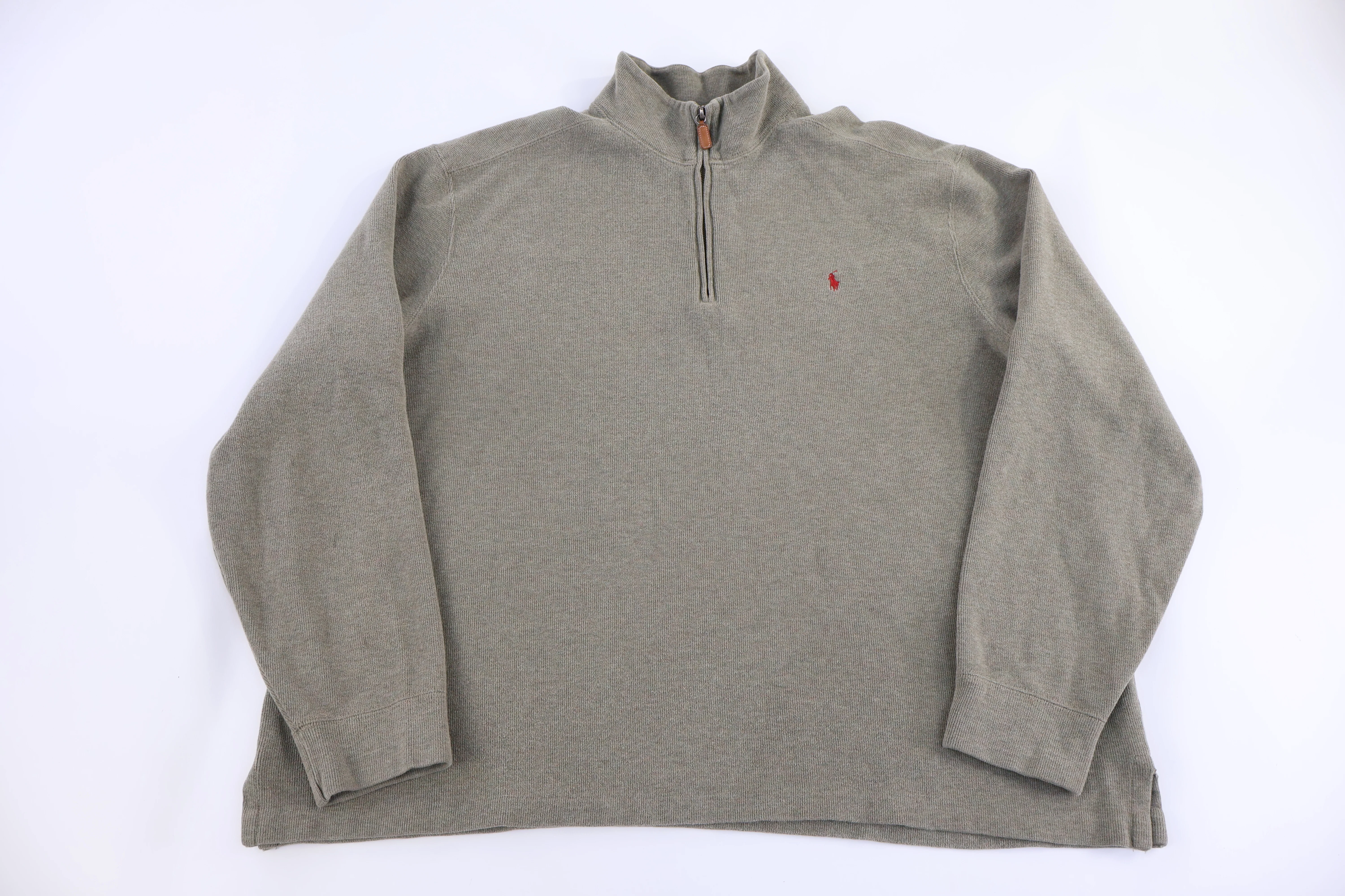 Polo by Ralph Lauren Embroidered Logo Green Quarter Zip Sweater
