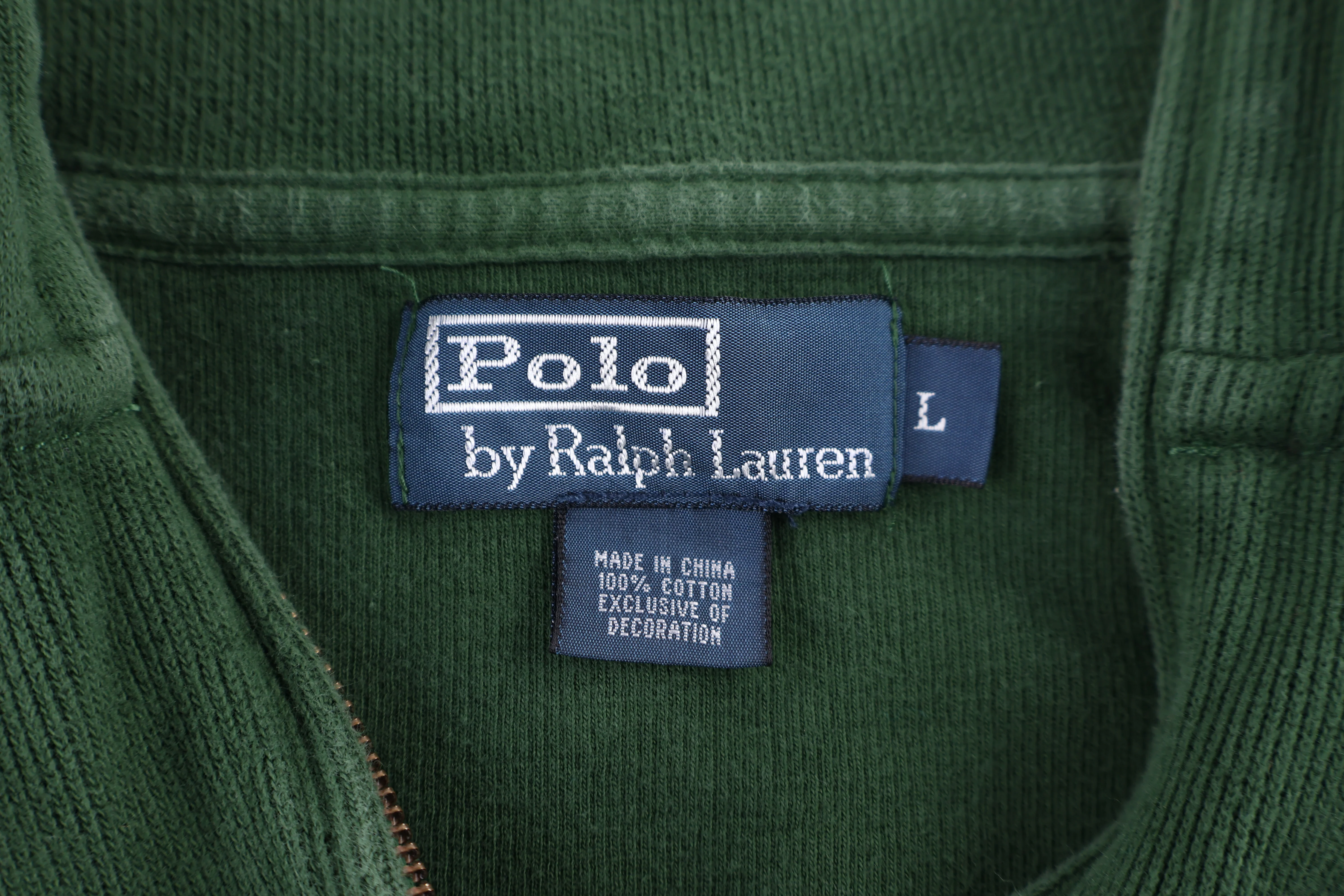 Polo by Ralph Lauren Embroidered Logo Green Quarter Zip Sweater - Image 3