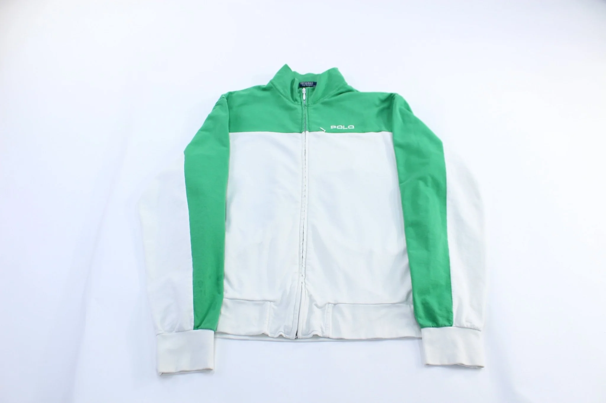Polo by Ralph Lauren Embroidered Logo Green & White Zip Up Jacket