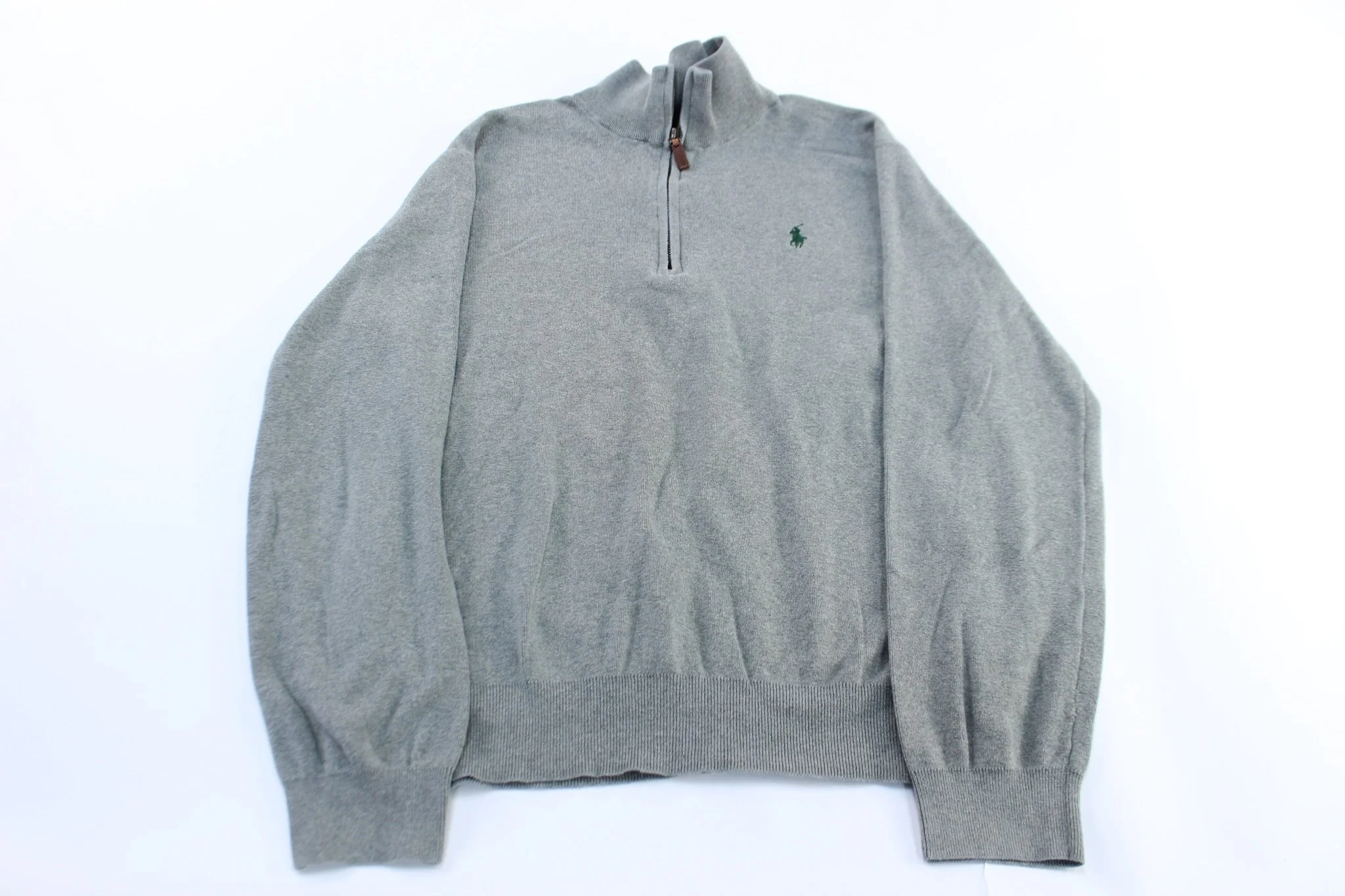 Polo by Ralph Lauren Embroidered Logo Grey Pullover Sweater