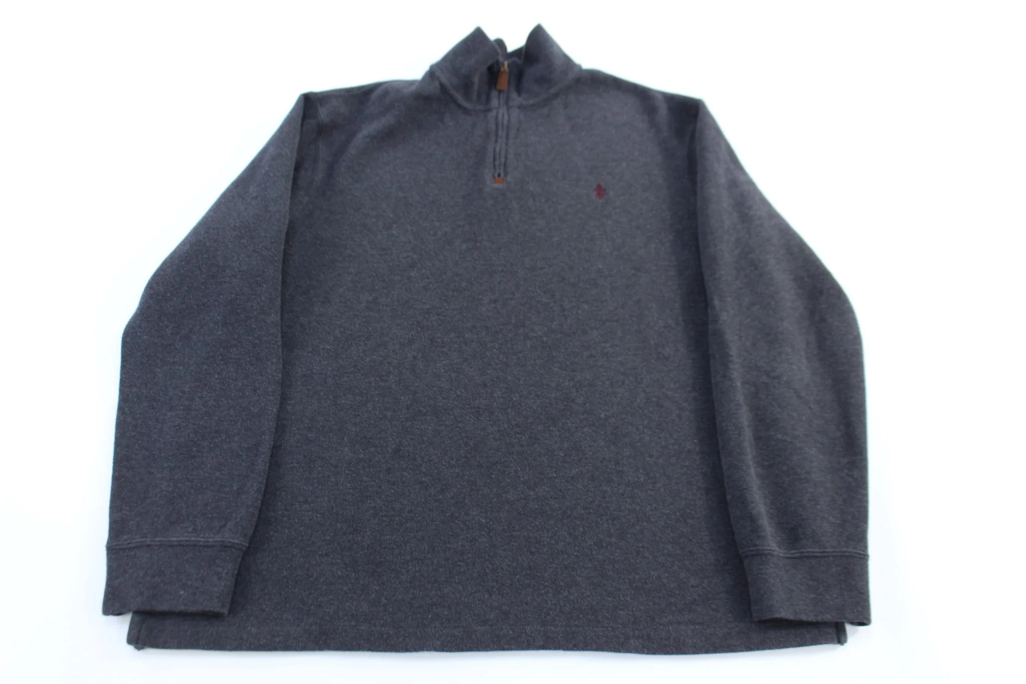 Polo by Ralph Lauren Embroidered Logo Grey Quarter Zip Sweater