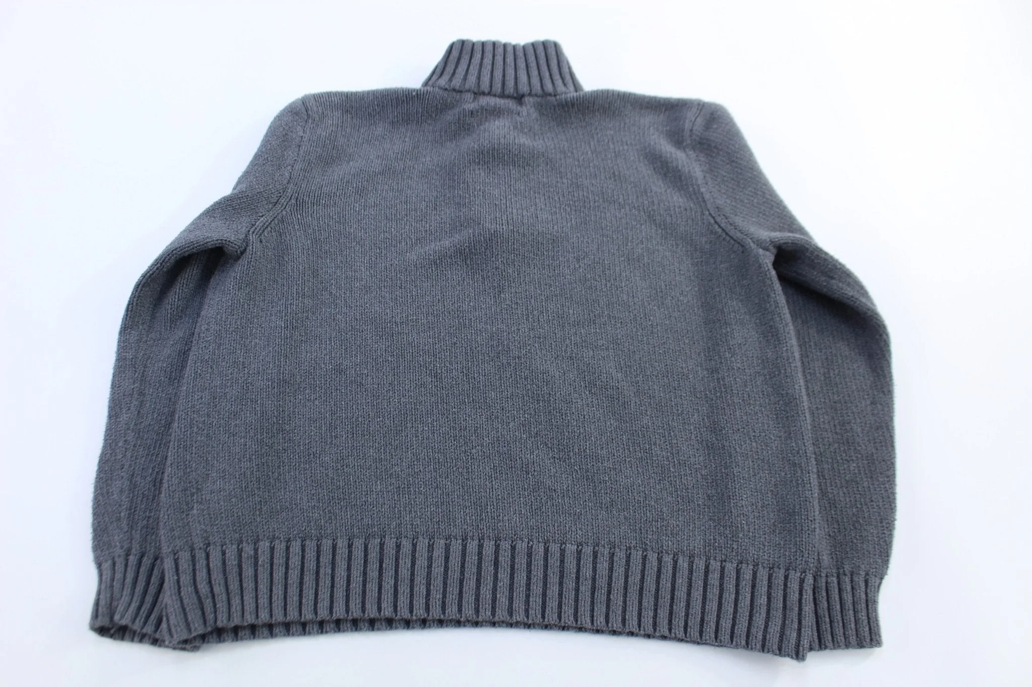 Polo by Ralph Lauren Embroidered Logo Grey Quarter Zip Sweater - Image 2