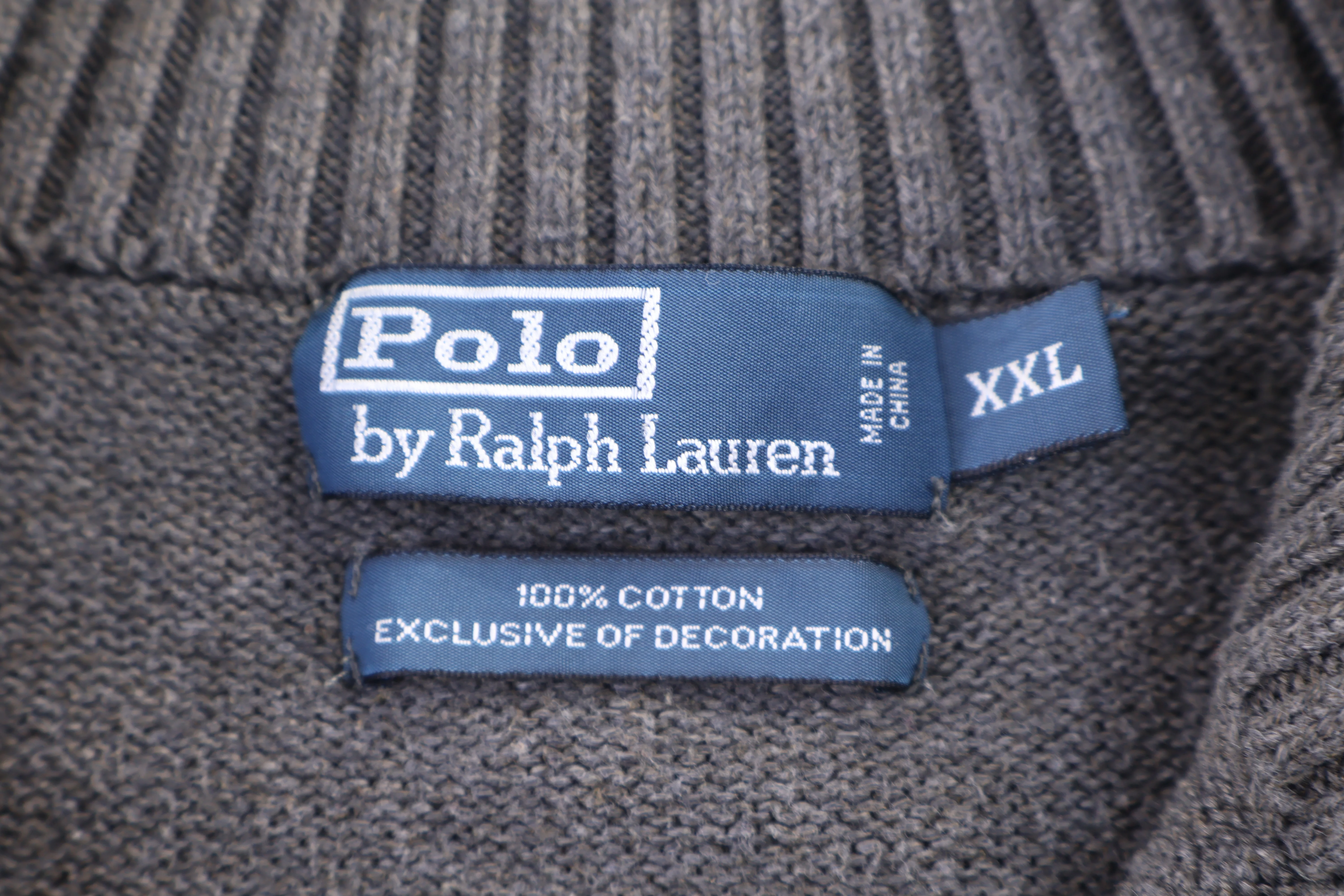 Polo by Ralph Lauren Embroidered Logo Grey Quarter Zip Sweater - Image 3