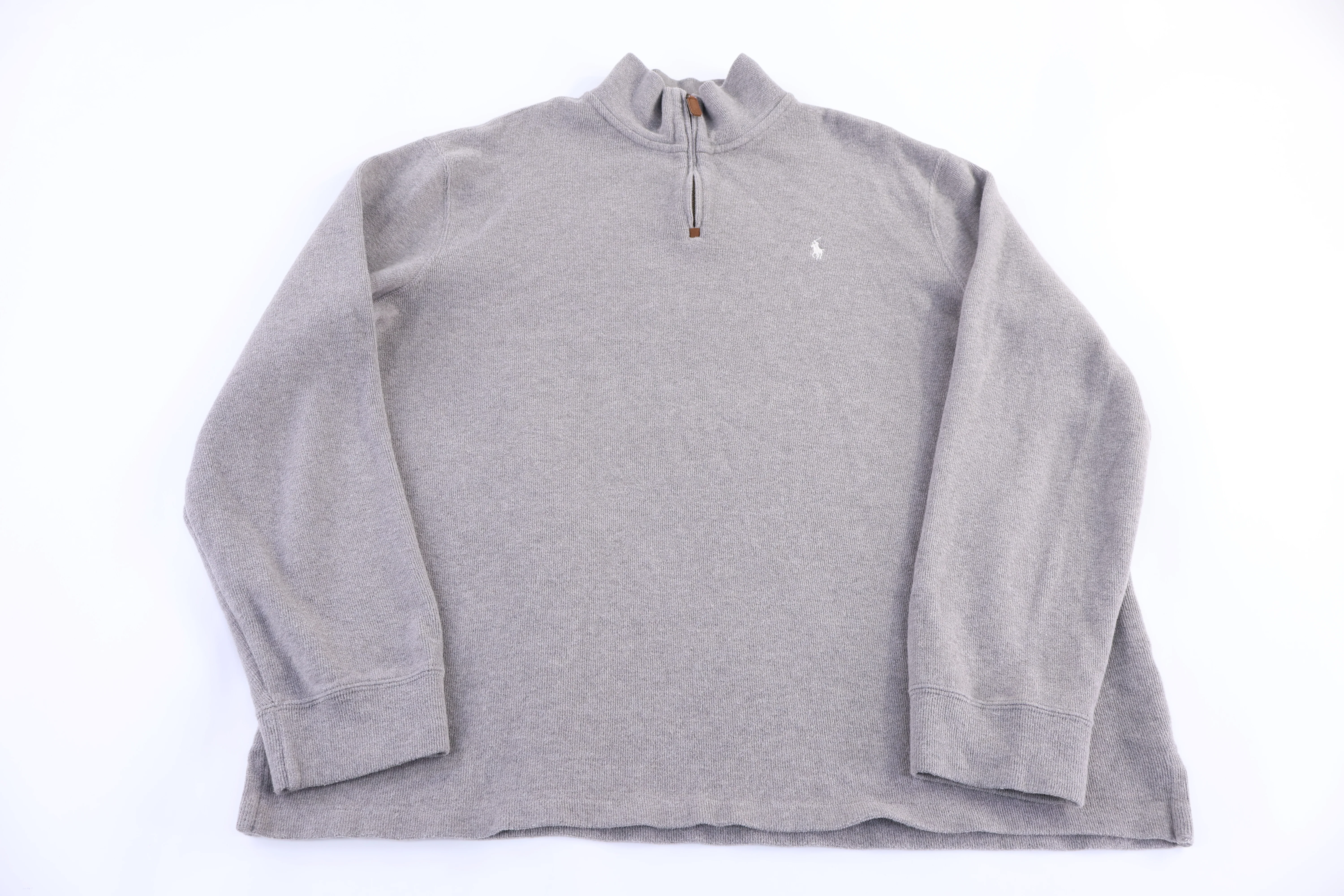 Polo by Ralph Lauren Embroidered Logo Grey Quarter Zip Sweater