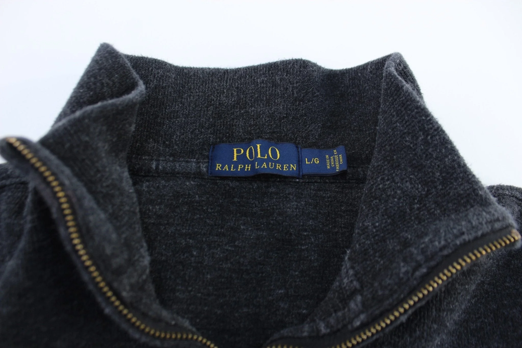 Polo by Ralph Lauren Embroidered Logo Grey Zip Up Sweater - Image 3