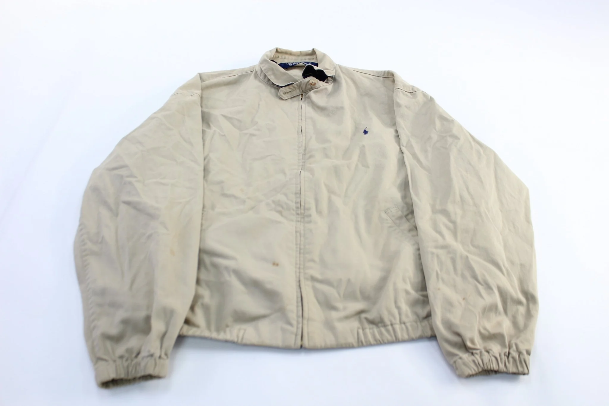 Polo by Ralph Lauren Embroidered Logo Light Beige Zip Up Jacket