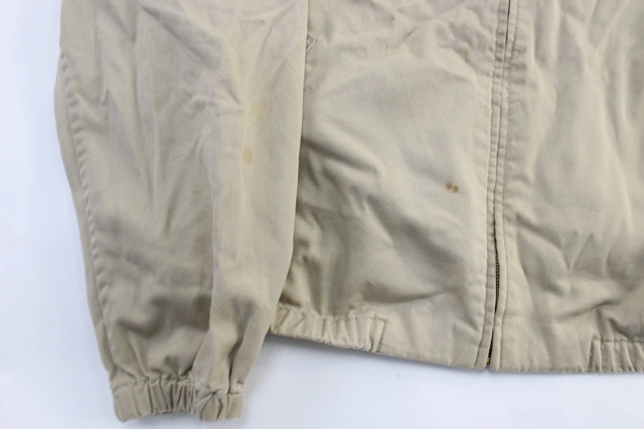 Polo by Ralph Lauren Embroidered Logo Light Beige Zip Up Jacket - Image 3