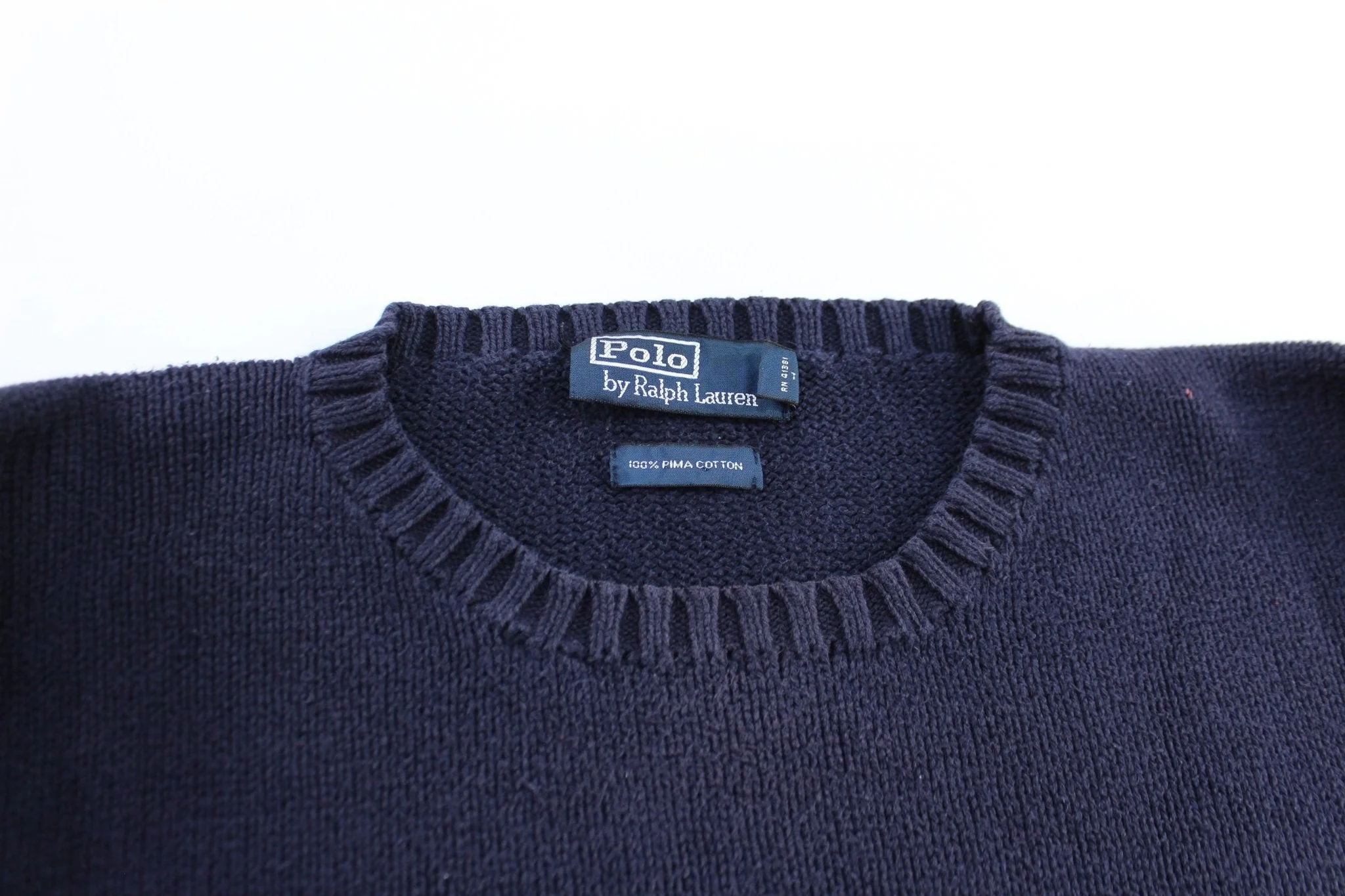 Polo by Ralph Lauren Embroidered Logo Navy Blue Sweater - Image 3