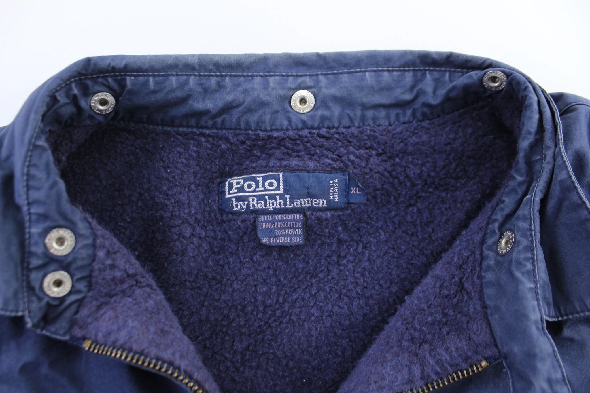 Polo by Ralph Lauren Embroidered Logo Navy Blue Zip Up Jacket - Image 3