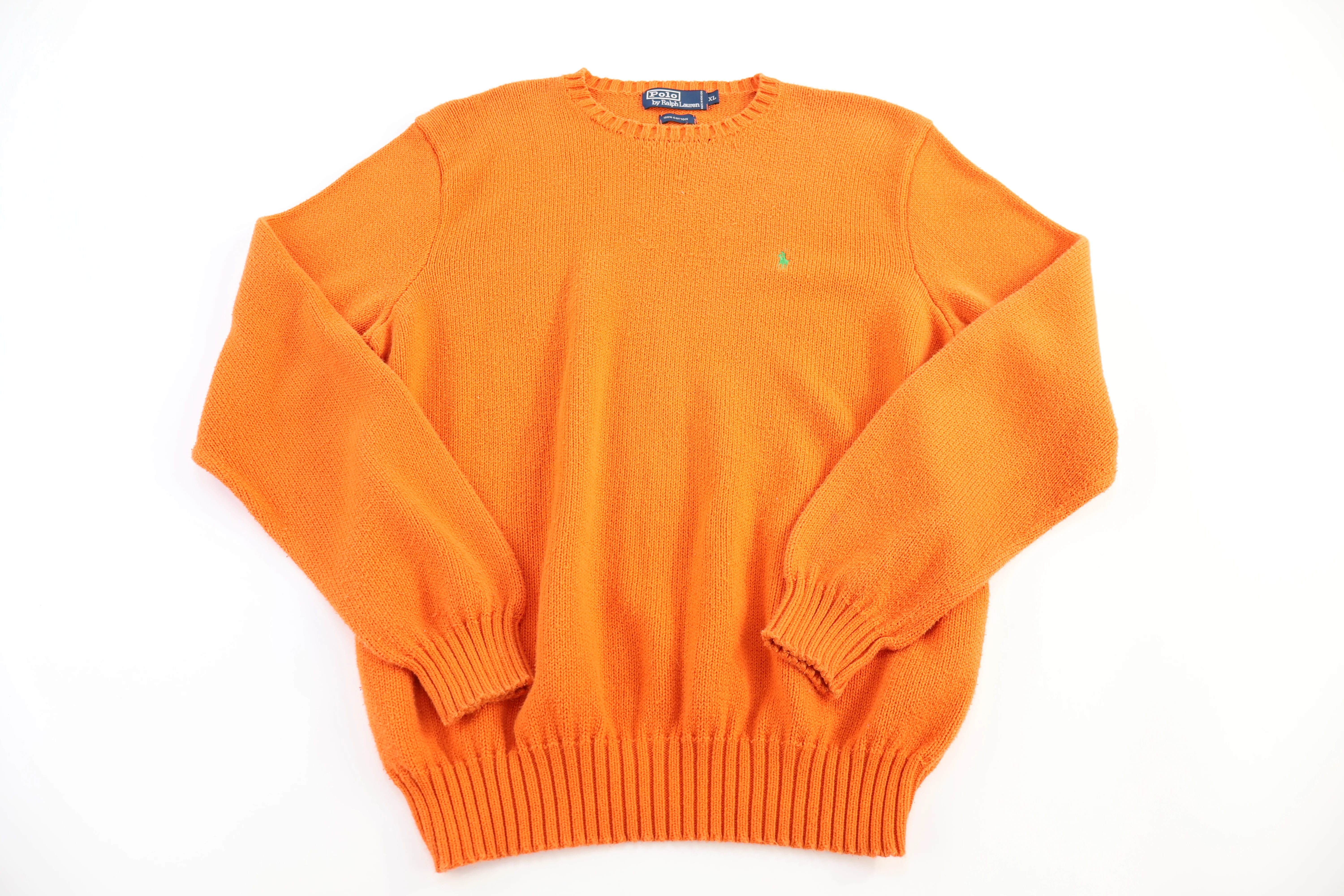 Polo by Ralph Lauren Embroidered Logo Orange Knit Sweater