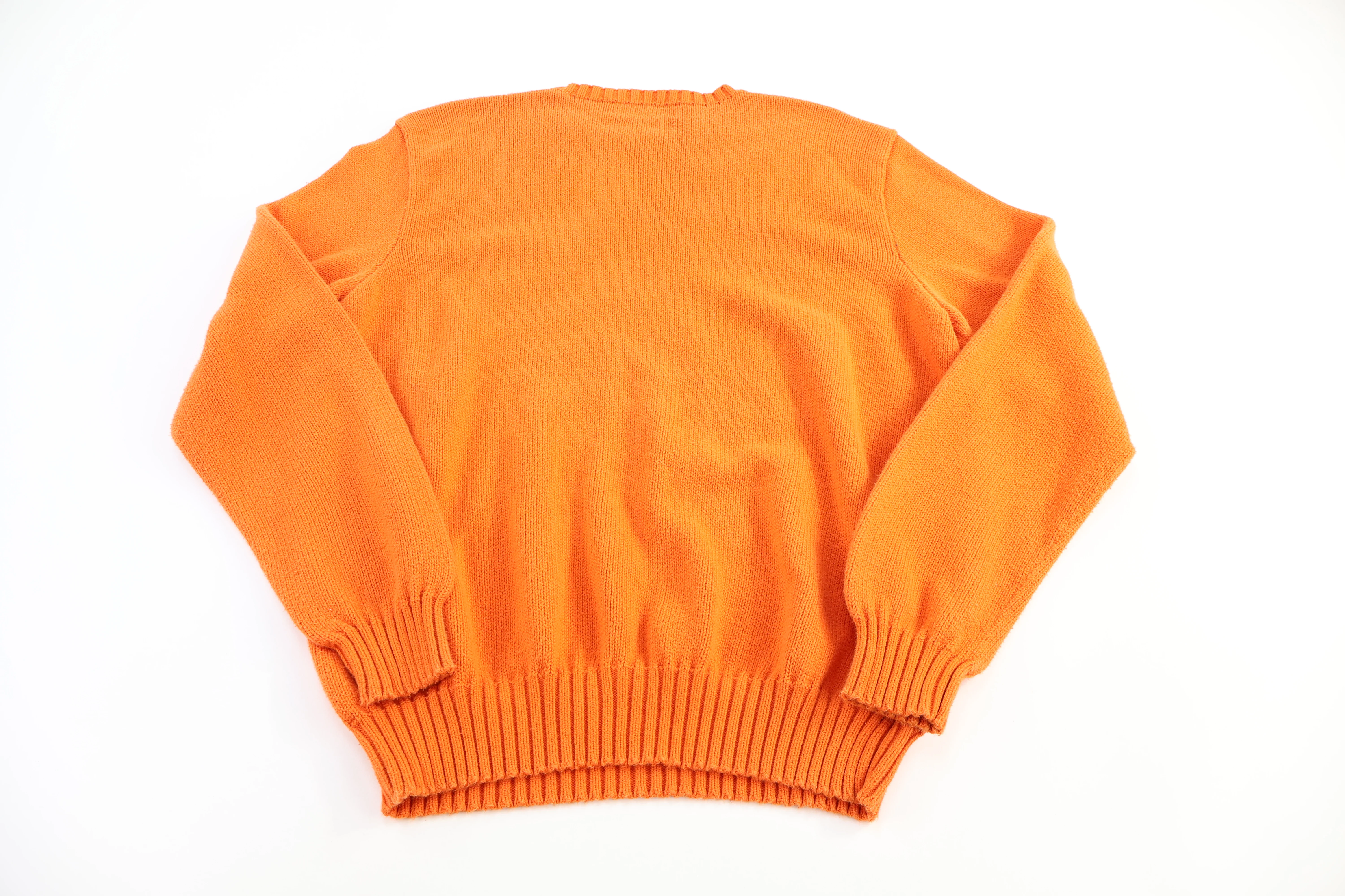 Polo by Ralph Lauren Embroidered Logo Orange Knit Sweater - Image 2