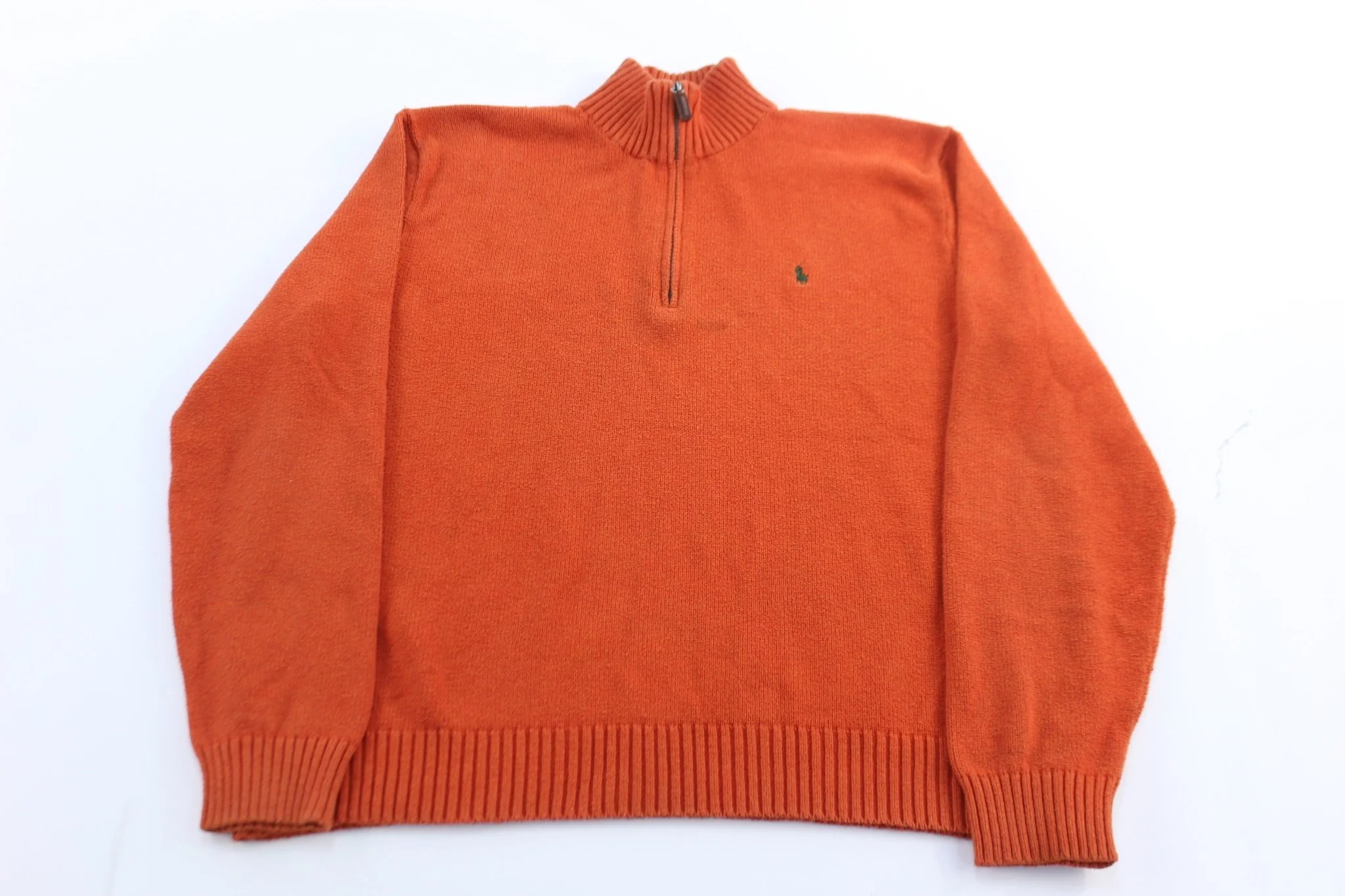Polo by Ralph Lauren Embroidered Logo Orange Pullover Sweater