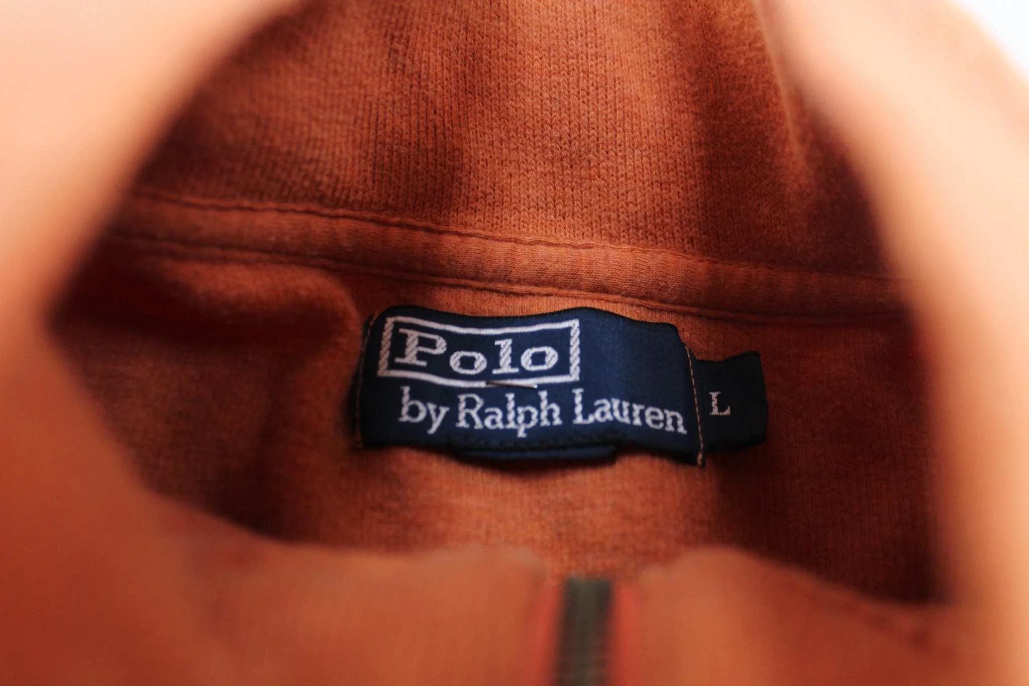 Polo by Ralph Lauren Embroidered Logo Orange Pullover Sweater - Image 3