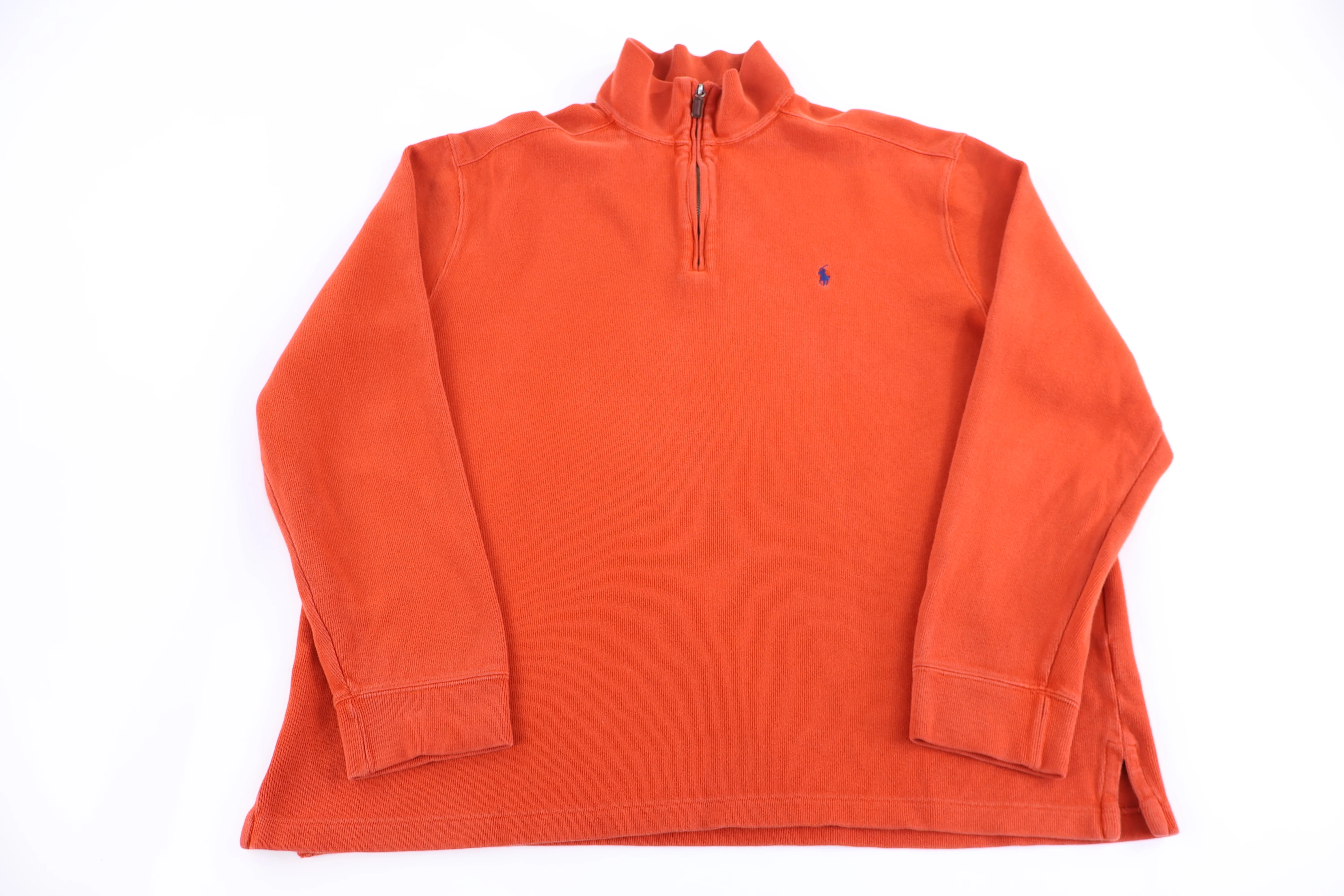 Polo by Ralph Lauren Embroidered Logo Orange Quarter Zip Sweater