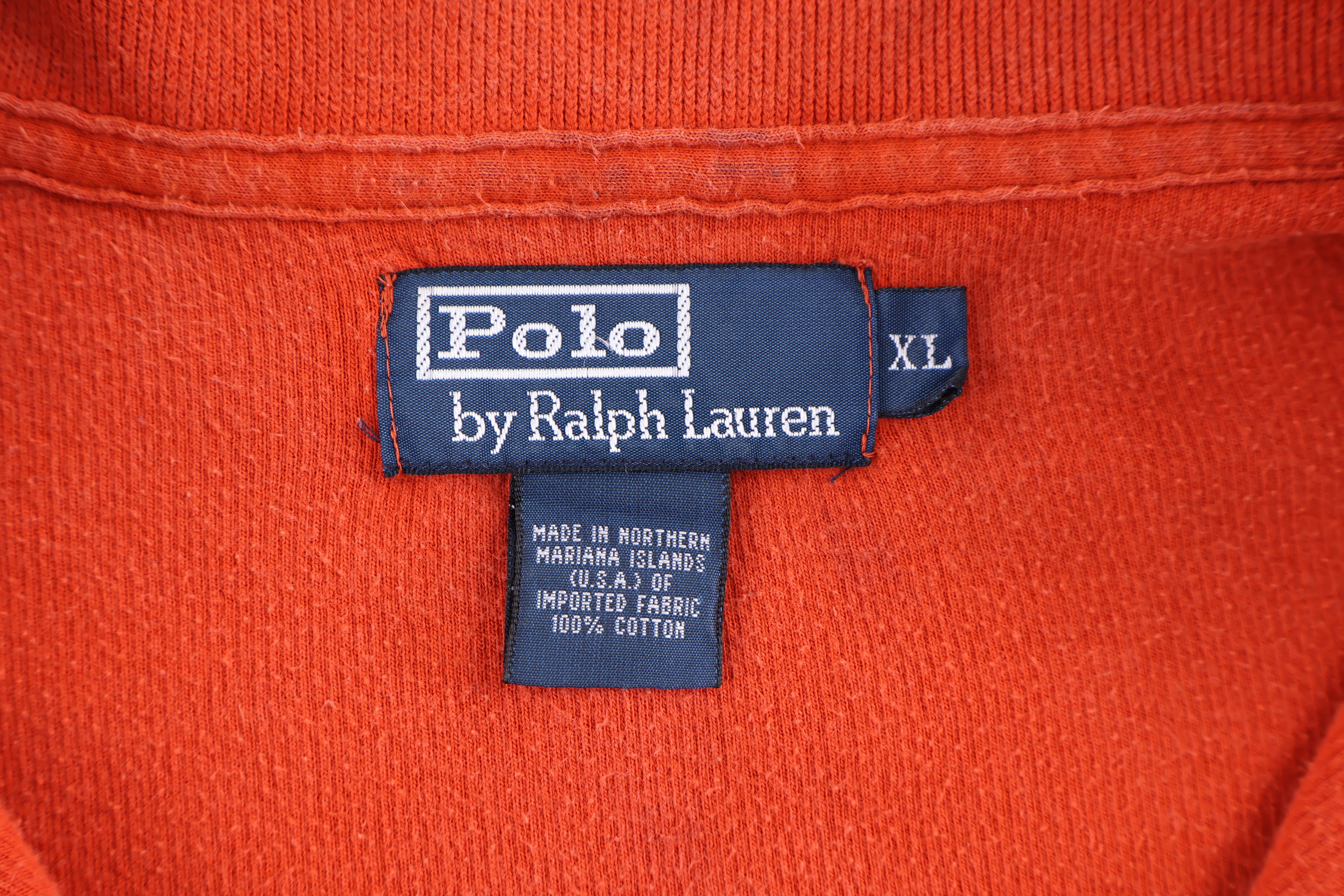 Polo by Ralph Lauren Embroidered Logo Orange Quarter Zip Sweater - Image 3