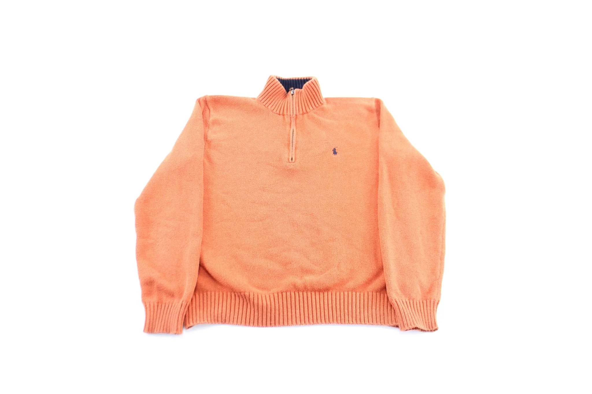 Polo by Ralph Lauren Embroidered Logo Orange Zip Up Sweater