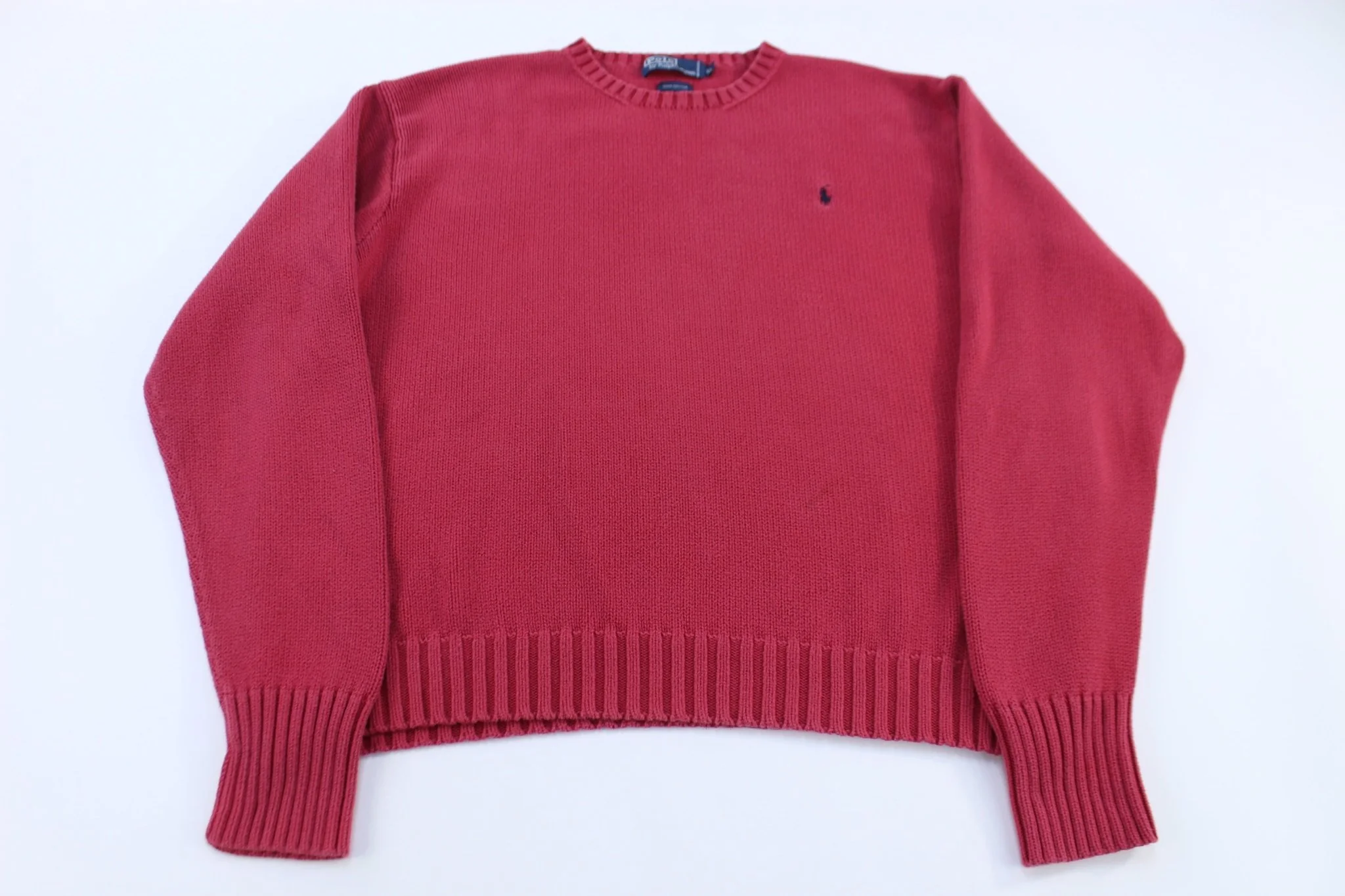 Polo by Ralph Lauren Embroidered Logo Pink Knit Sweater