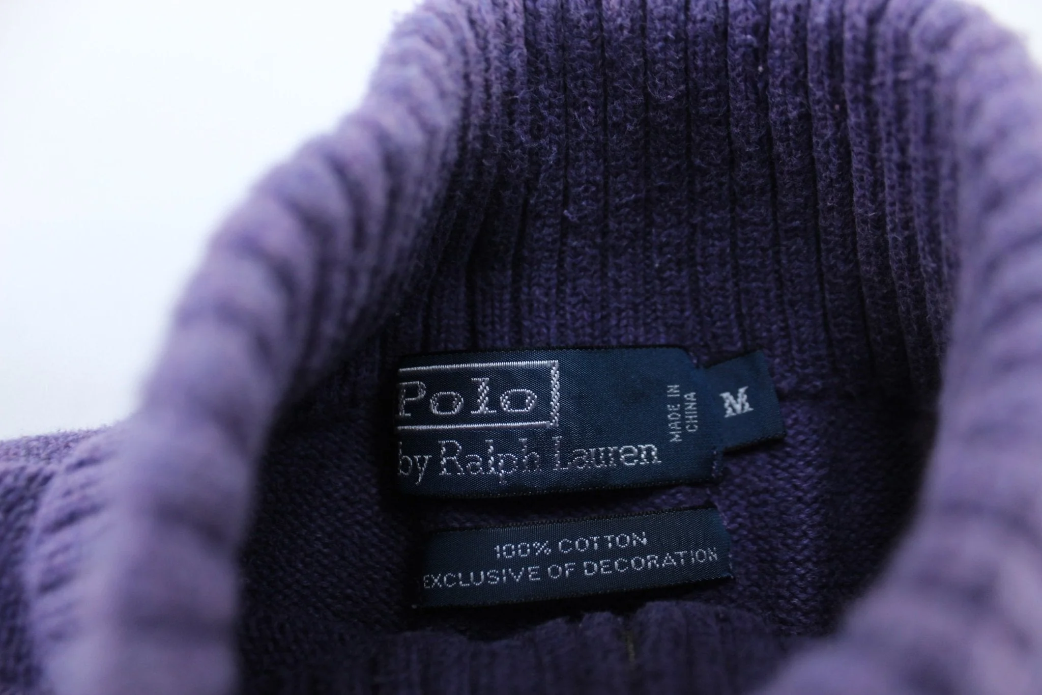 Polo by Ralph Lauren Embroidered Logo Purple Pullover Sweater - Image 3