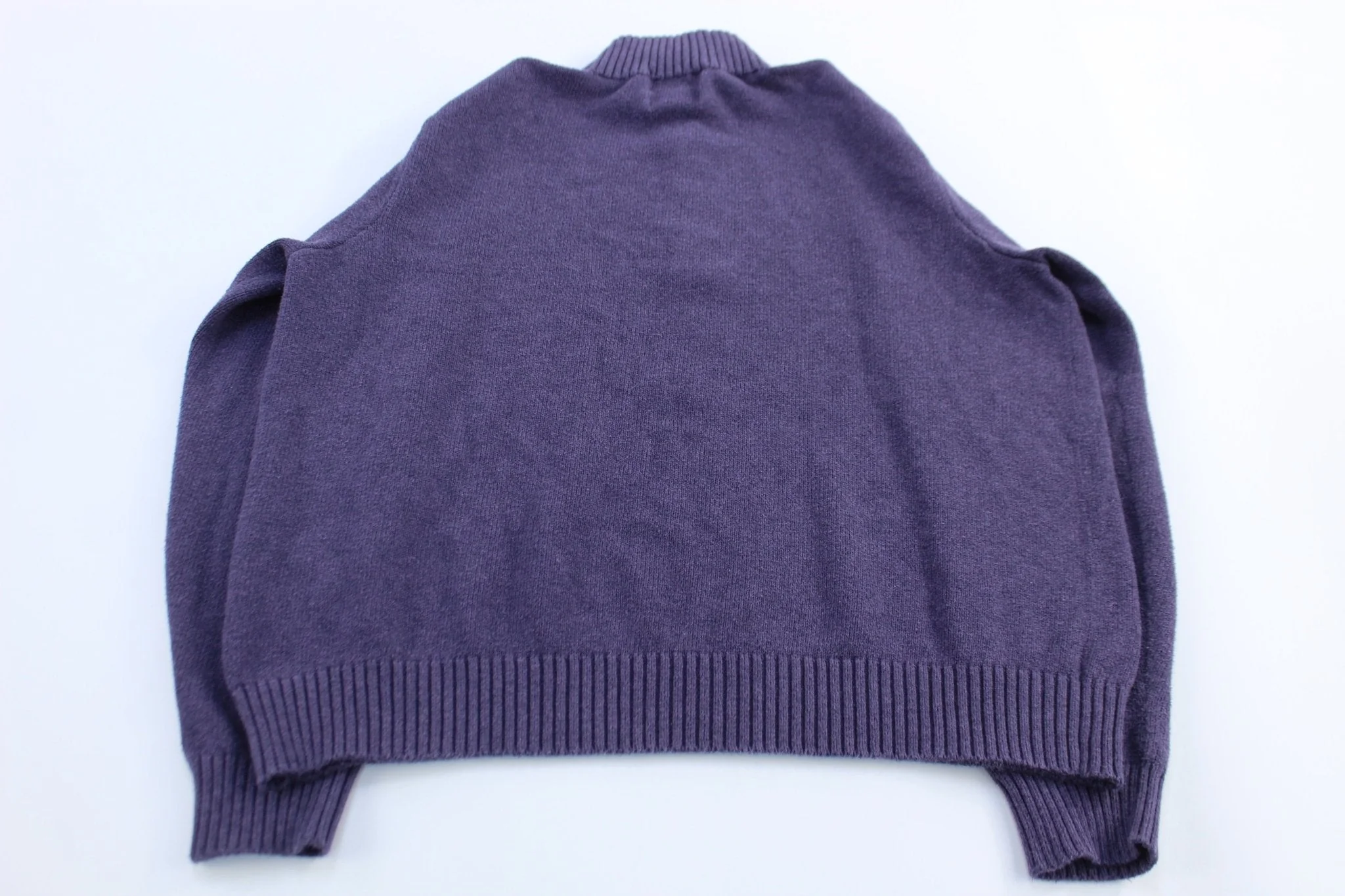 Polo by Ralph Lauren Embroidered Logo Purple Quarter Zip Sweater - Image 2