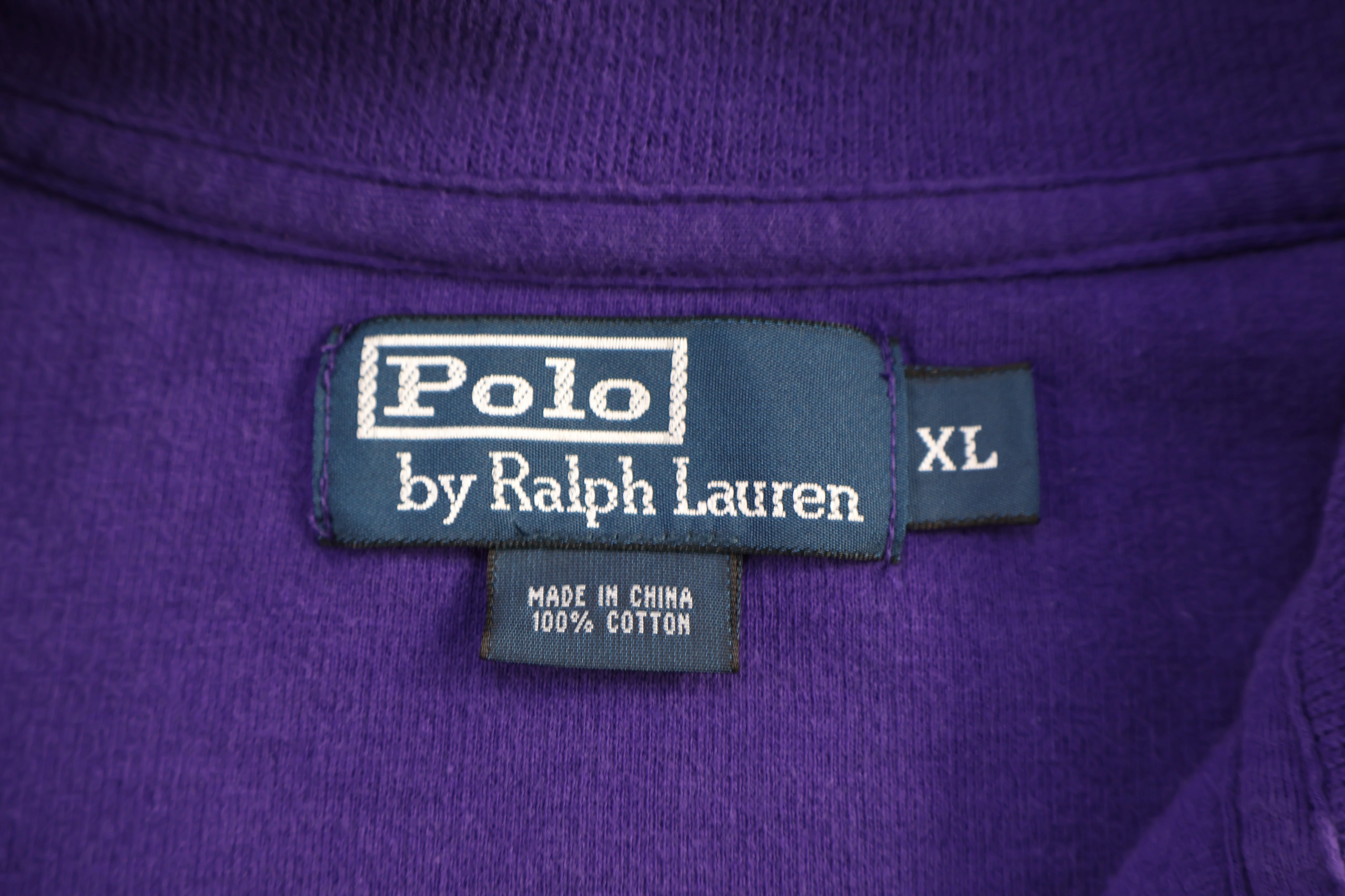 Polo by Ralph Lauren Embroidered Logo Purple Quarter Zip Sweater - Image 3