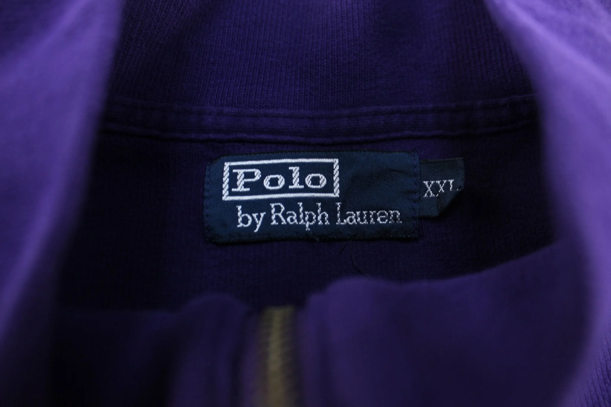 Polo by Ralph Lauren Embroidered Logo Purple Zip Up Sweater - Image 3
