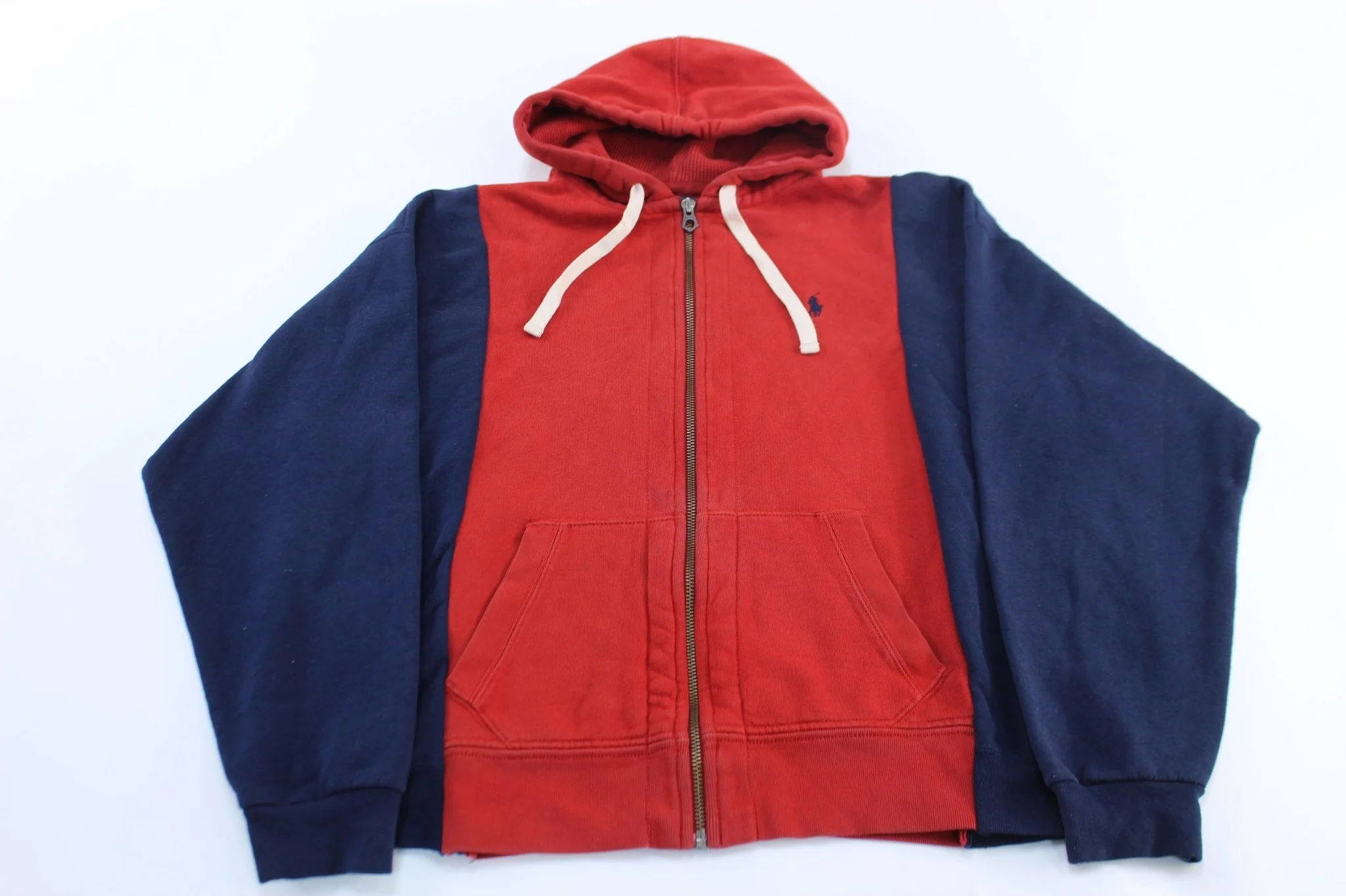 Polo by Ralph Lauren Embroidered Logo Red & Blue Zip Up Hoodie