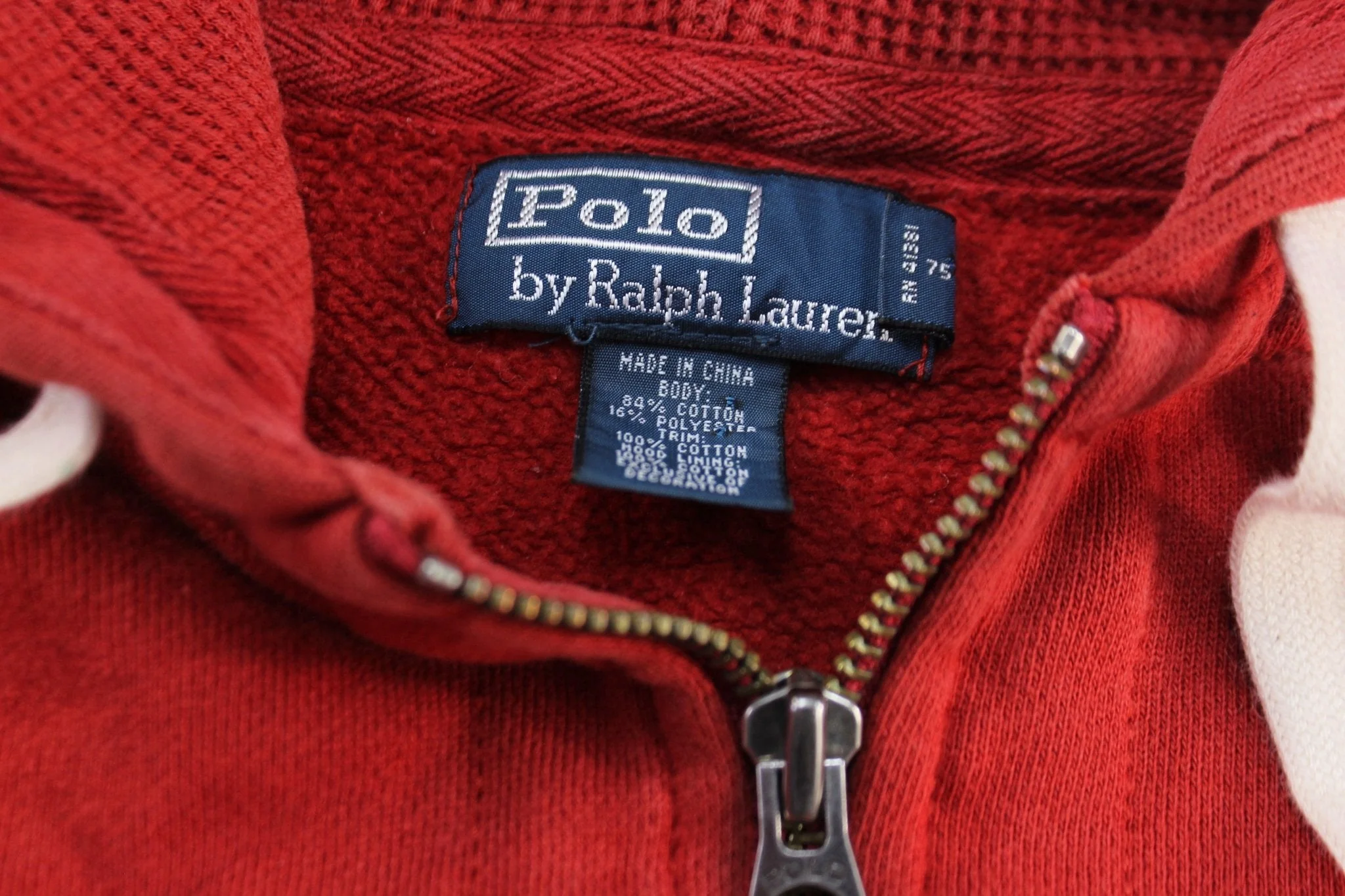 Polo by Ralph Lauren Embroidered Logo Red & Blue Zip Up Hoodie - Image 3
