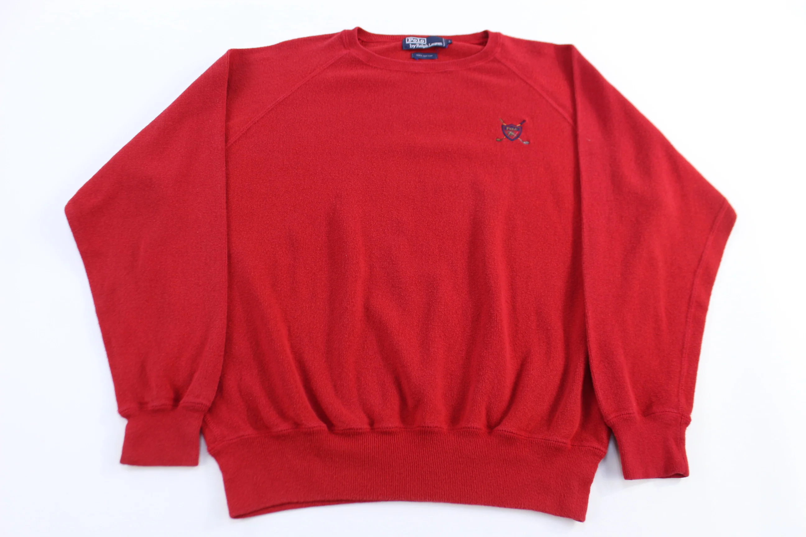 Polo by Ralph Lauren Embroidered Logo Red Knit Sweater