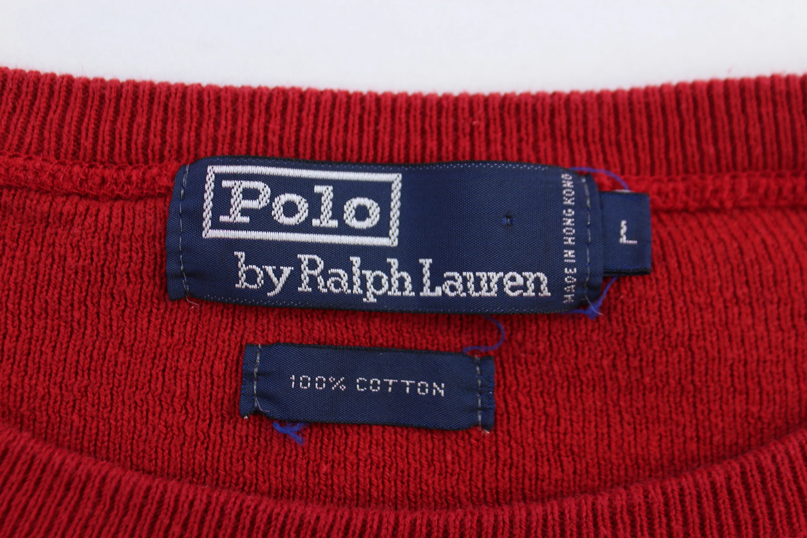 Polo by Ralph Lauren Embroidered Logo Red Knit Sweater - Image 3