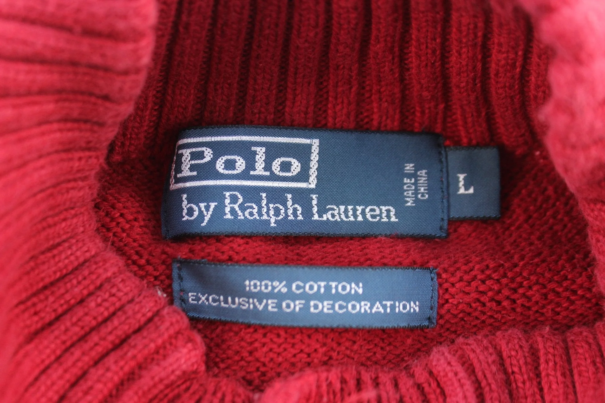 Polo by Ralph Lauren Embroidered Logo Red Pullover Sweater - Image 3