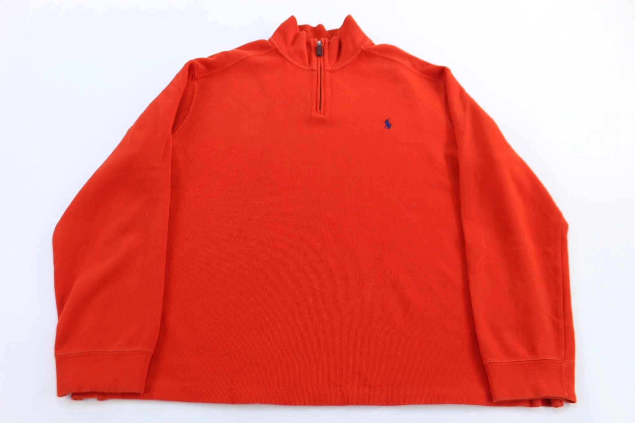 Polo by Ralph Lauren Embroidered Logo Red Quarter Zip Sweater