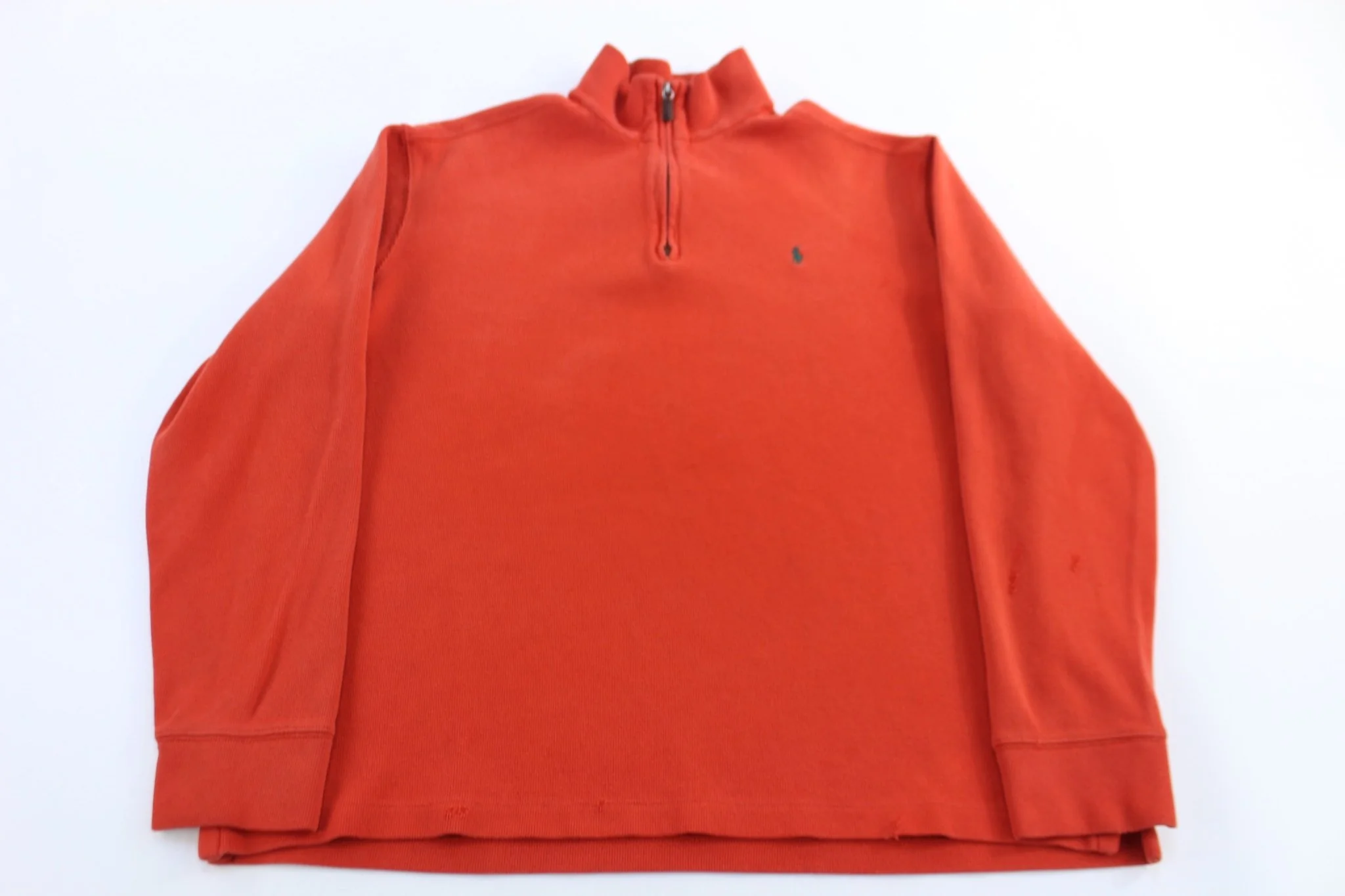 Polo by Ralph Lauren Embroidered Logo Red Quarter Zip Sweater