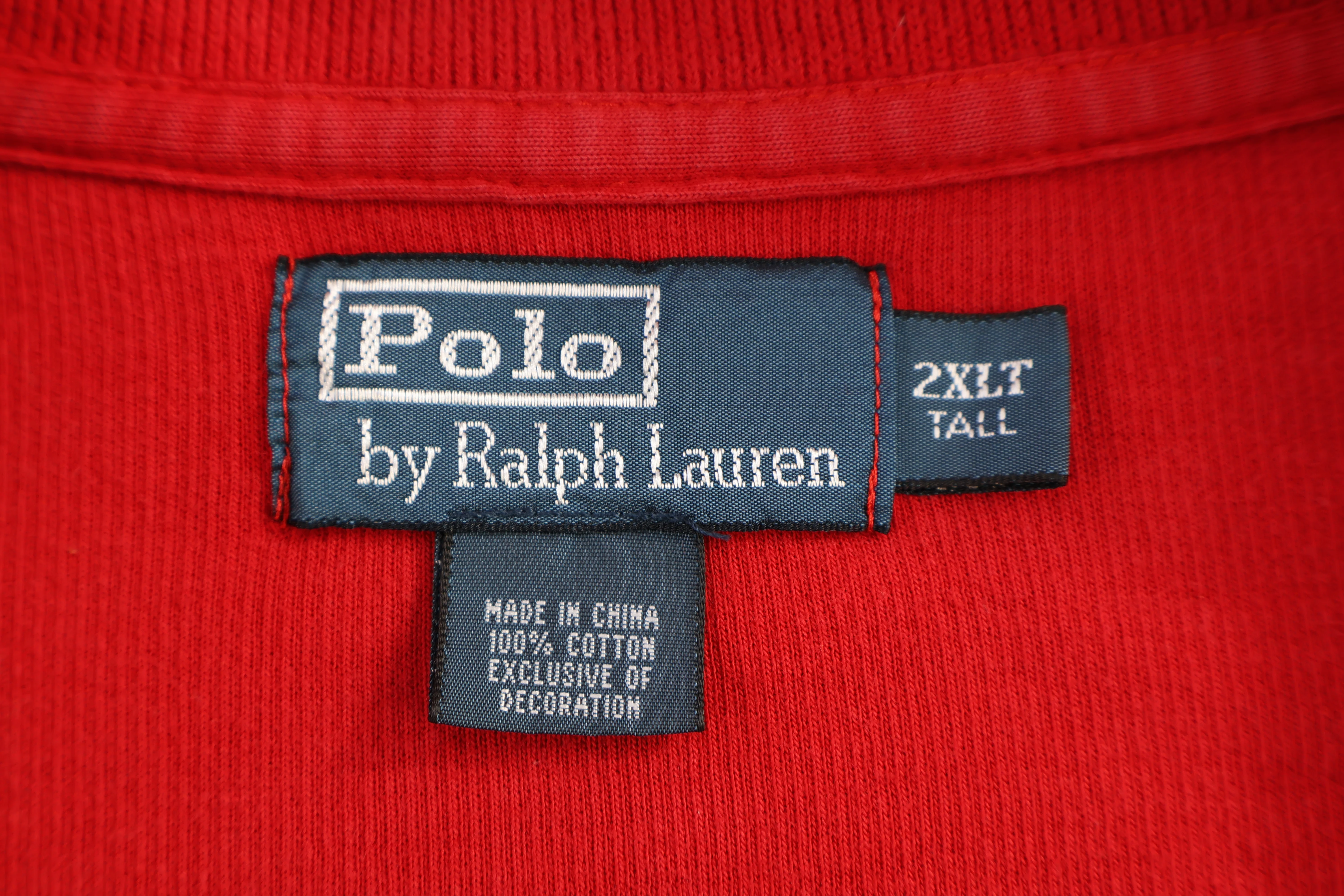 Polo by Ralph Lauren Embroidered Logo Red Quarter Zip Sweater - Image 3