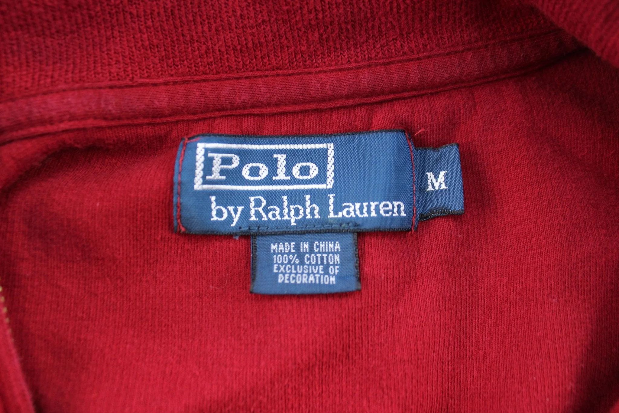 Polo by Ralph Lauren Embroidered Logo Red Quarter Zip Sweater - Image 3