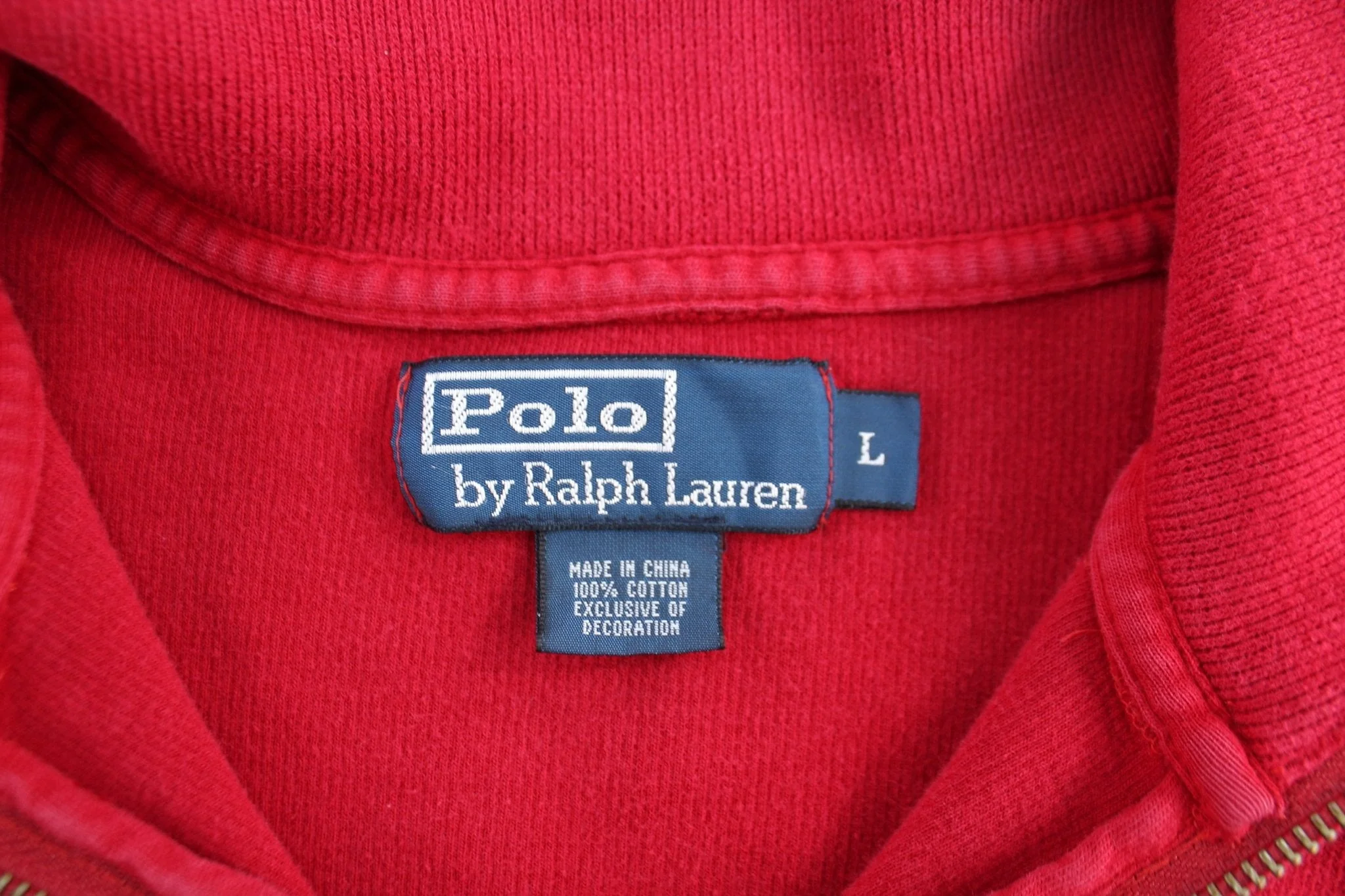 Polo by Ralph Lauren Embroidered Logo Red Quarter Zip Sweater - Image 3