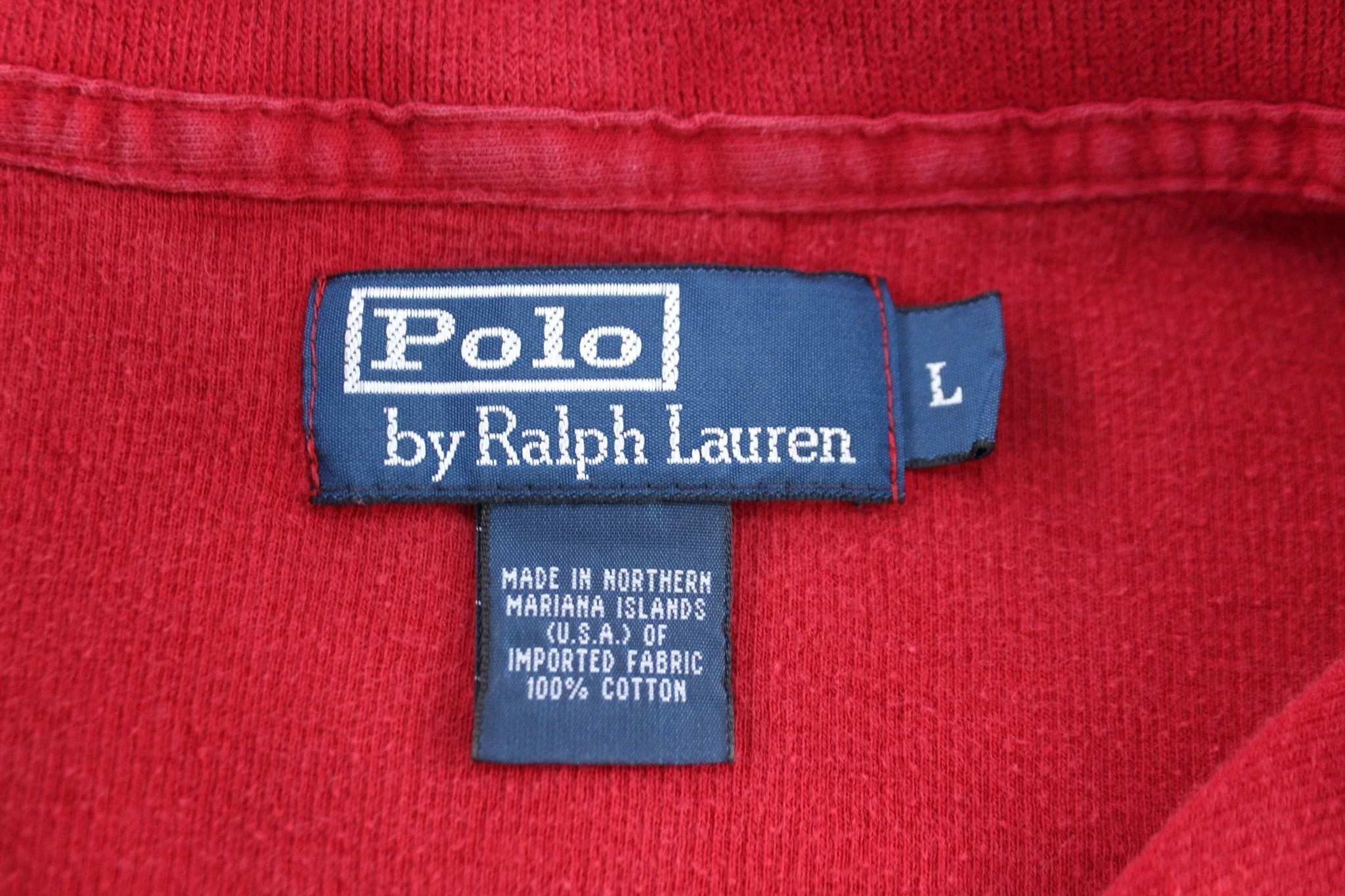 Polo by Ralph Lauren Embroidered Logo Red Quarter Zip Sweater - Image 3