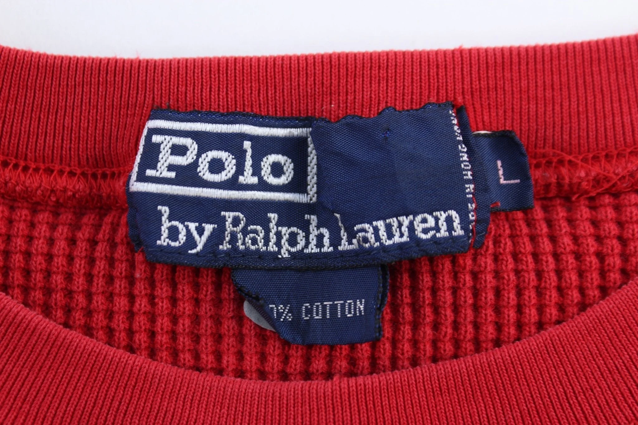 Polo by Ralph Lauren Embroidered Logo Red Thermal LS T-shirt - Image 3