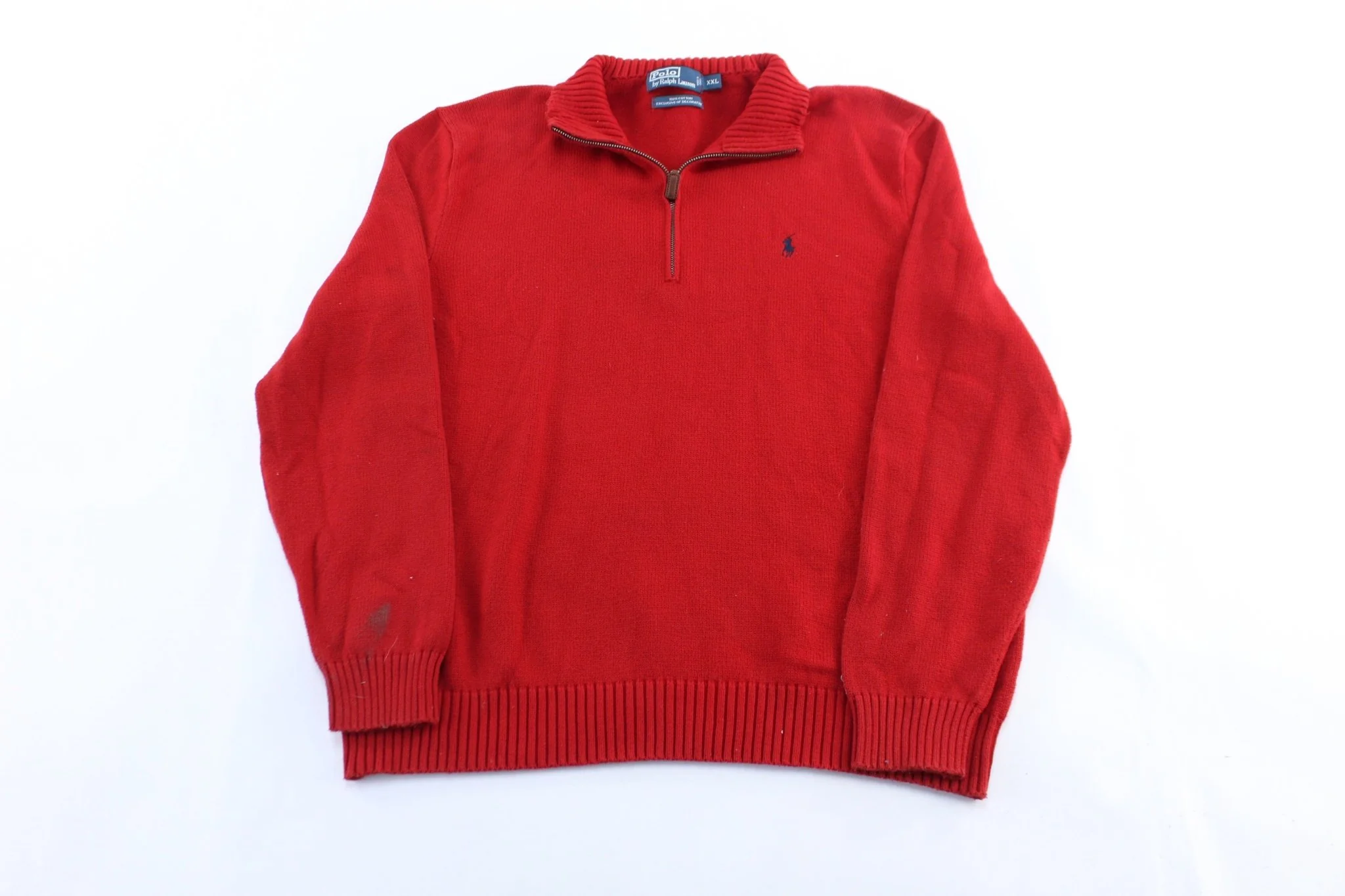 Polo by Ralph Lauren Embroidered Logo Red Zip Up Sweater
