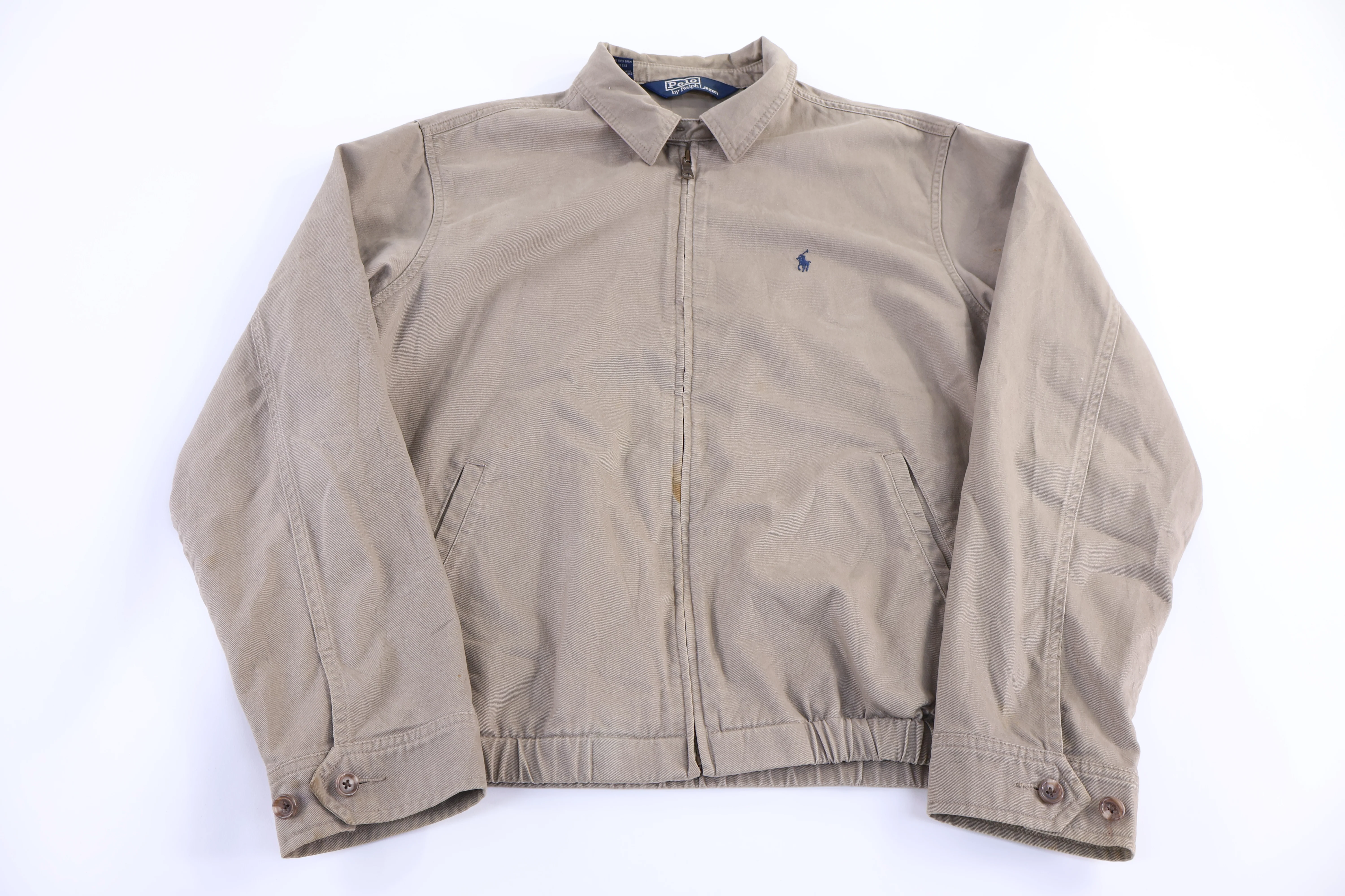 Polo by Ralph Lauren Embroidered Logo Tan Full Zip Jacket