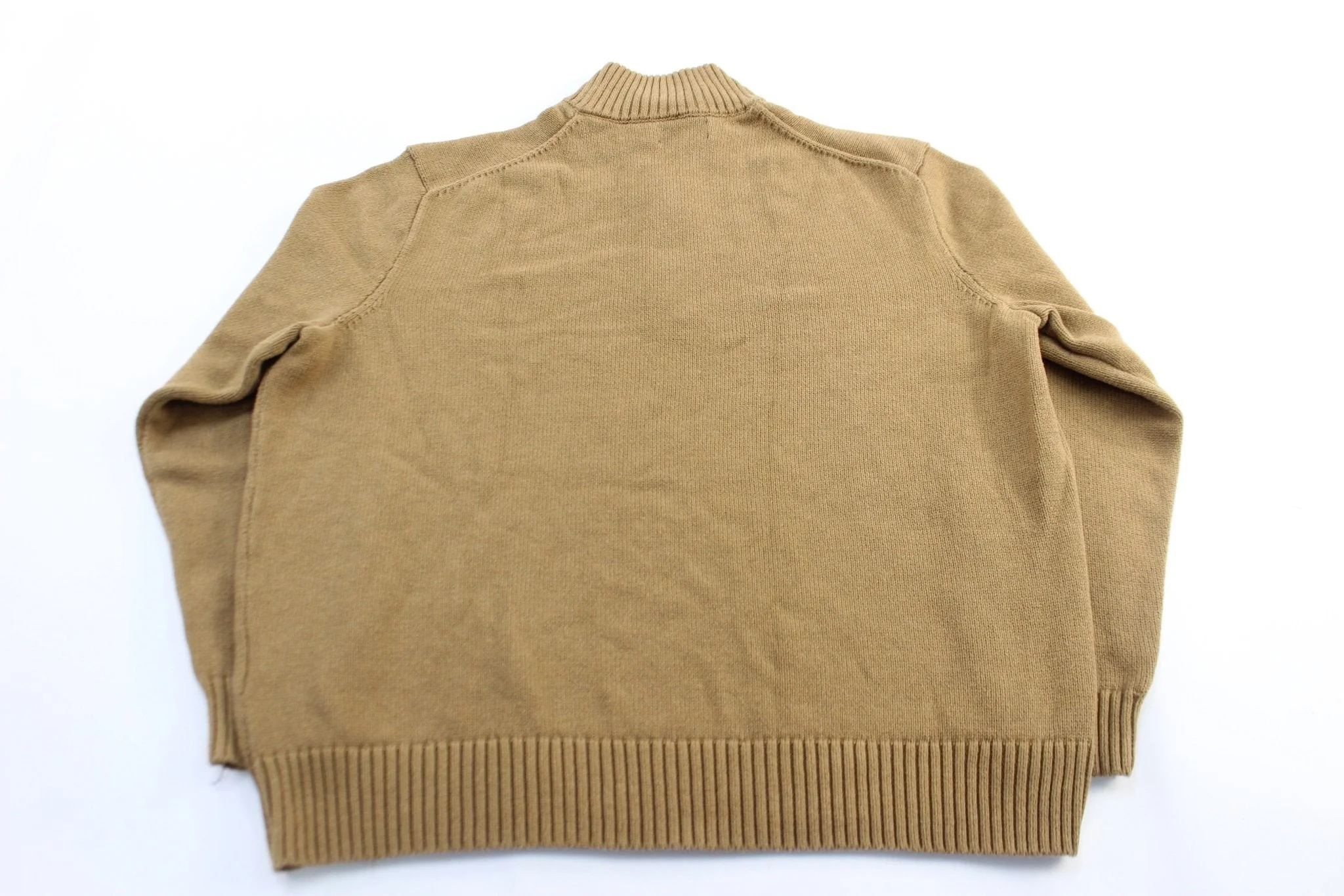 Polo by Ralph Lauren Embroidered Logo Tan Zip Up Sweater - Image 2