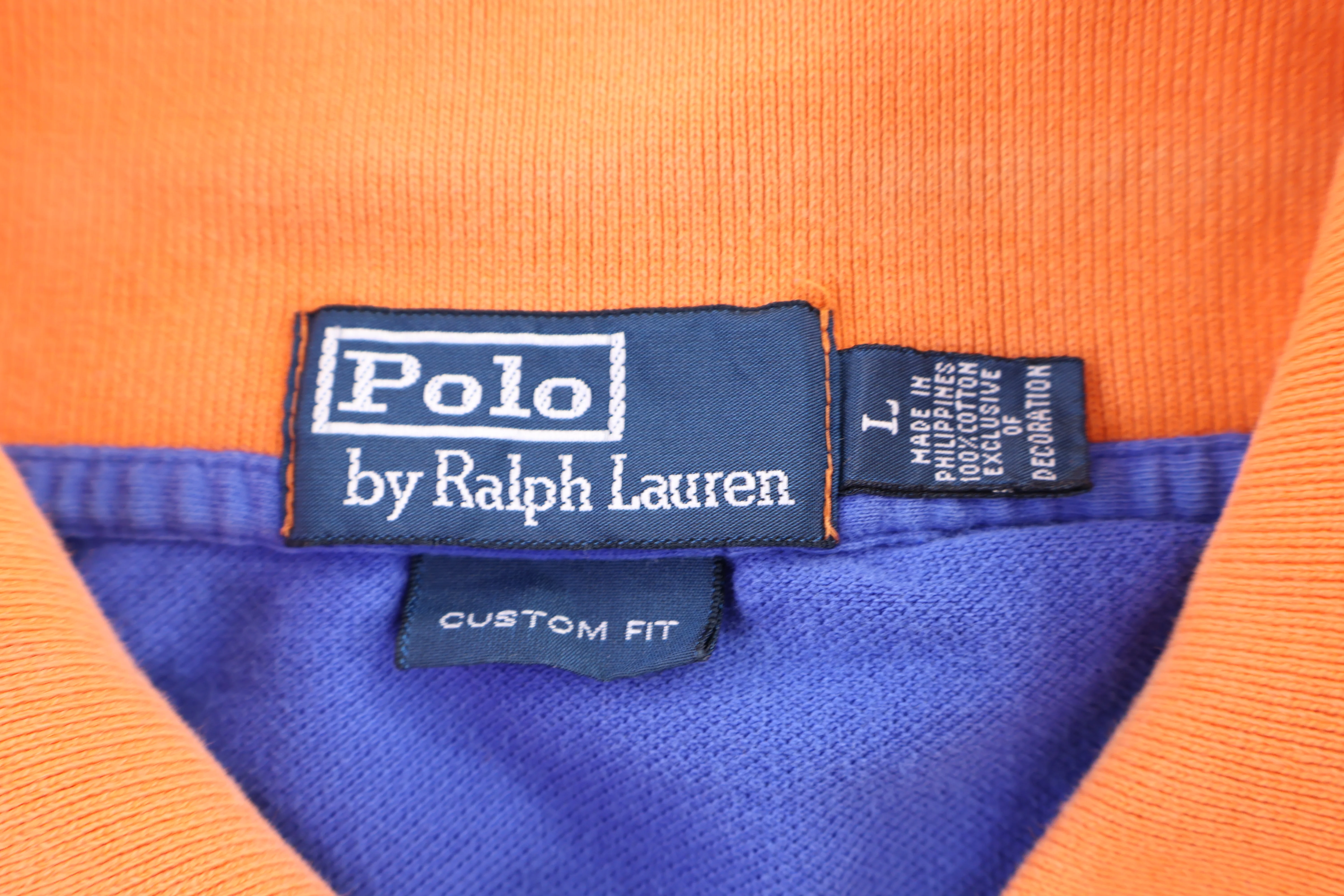 Polo by Ralph Lauren Orange & Blue Button Up - Image 3