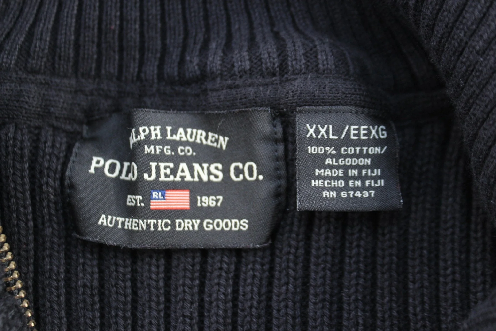 Polo Jeans Company Black & Red Full Zip Sweater - Image 3