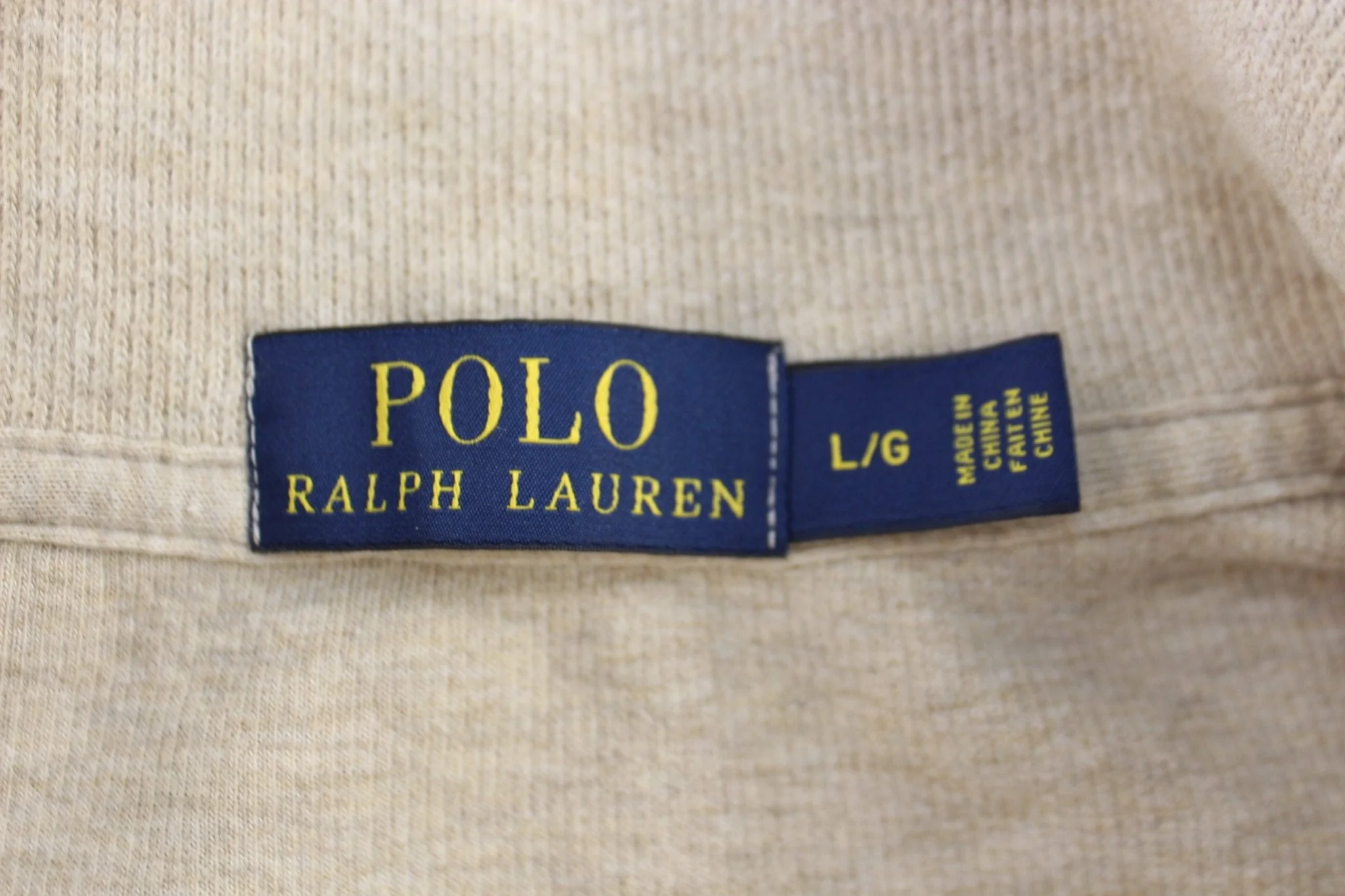 Polo Ralph Lauren Embroidered Logo Beige Quarter Zip Sweater - Image 3