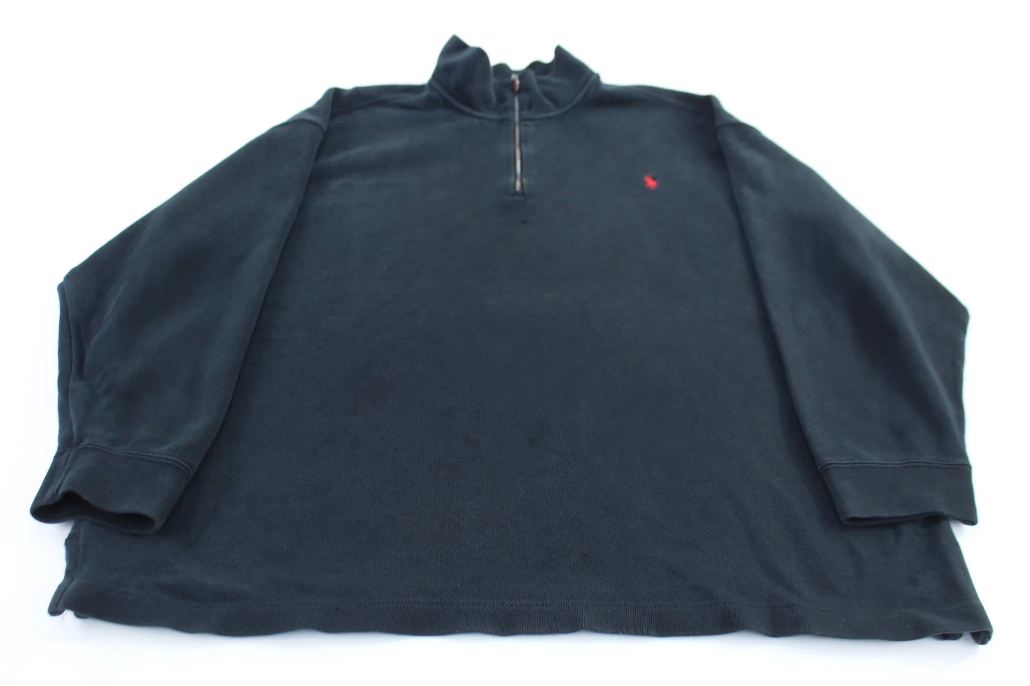Polo Ralph Lauren Embroidered Logo Black Quarter Zip Sweater